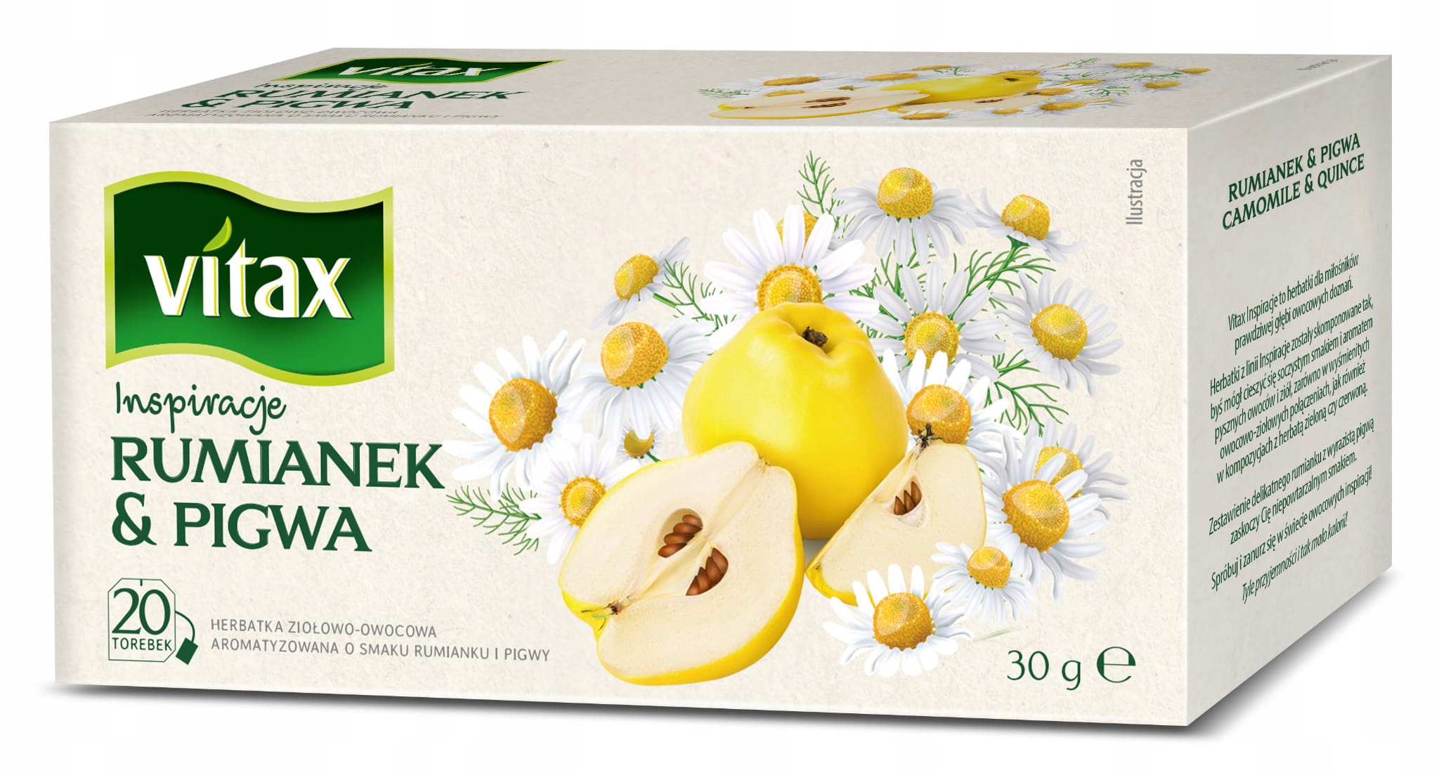 Vitax Inspiracje Rumianek i Pigwa – Wyjątkowa herbata ziołowo-owocowa