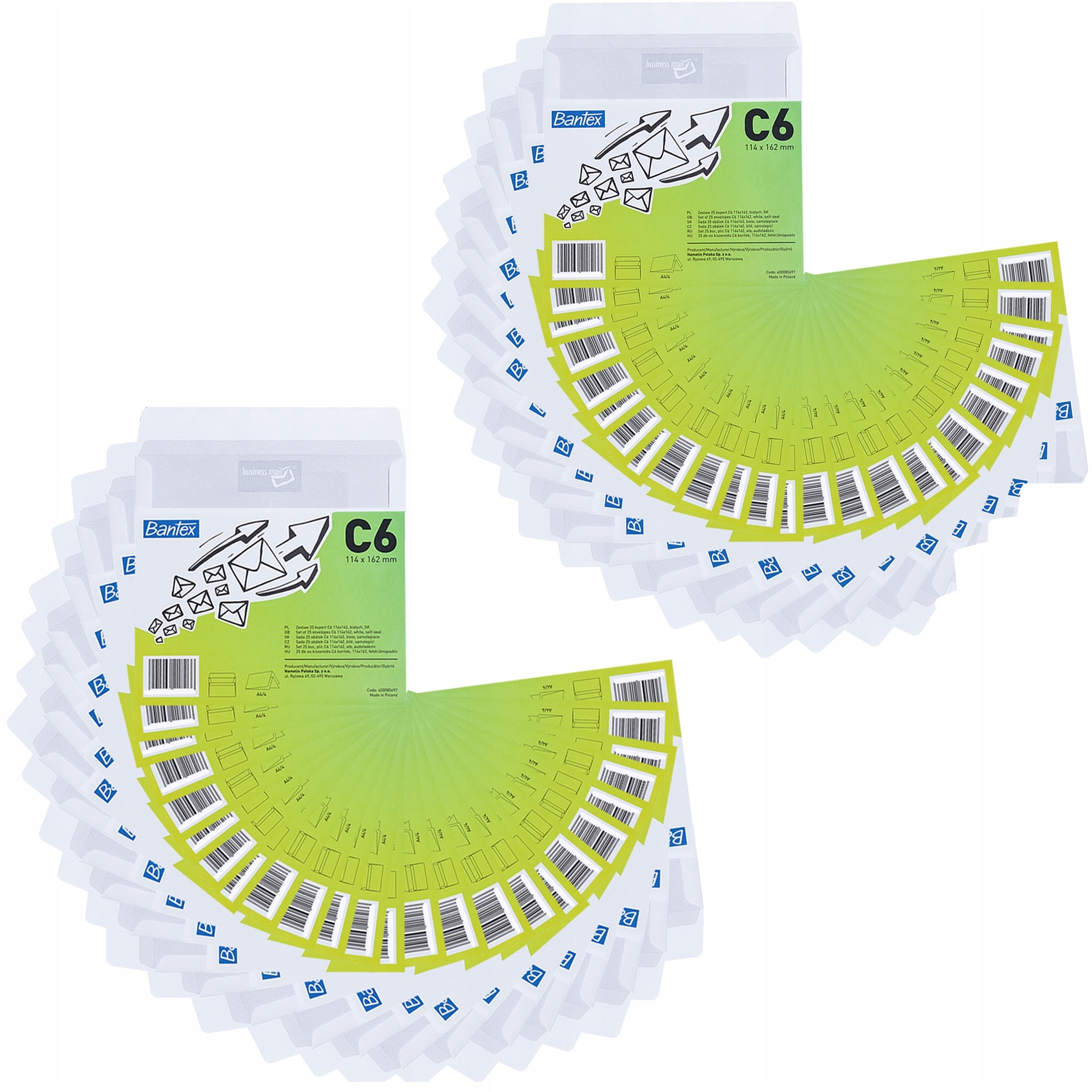 Koperta C6 Biała 114x162mm BANTEX – Idealna do Korespondencji