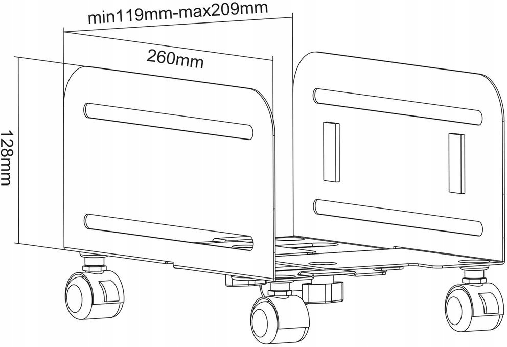 Regulowana szerokość uchwytu – Pasuje do różnych rozmiarów PC