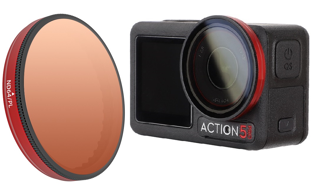 Filtr Hybrydowy 2w1 Polaryzacyjny PL ND64 do DJI Osmo Action 5 Pro – Idealne rozwiązanie dla profesjonalnych filmowców