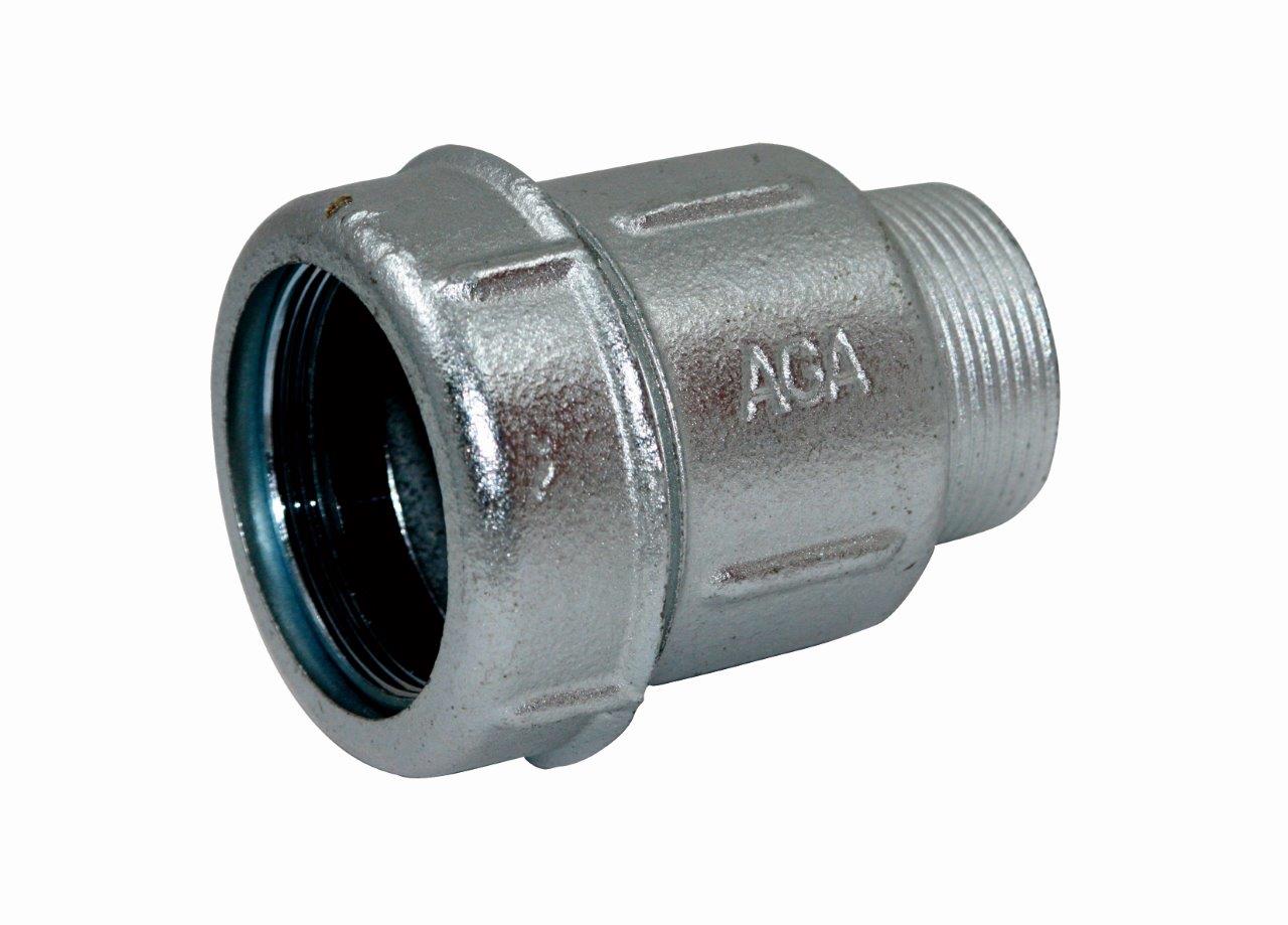AGAflex Złączka zaciskowa na bosy koniec rury stalowej i niebieskiej (PE) z GZ 3/8