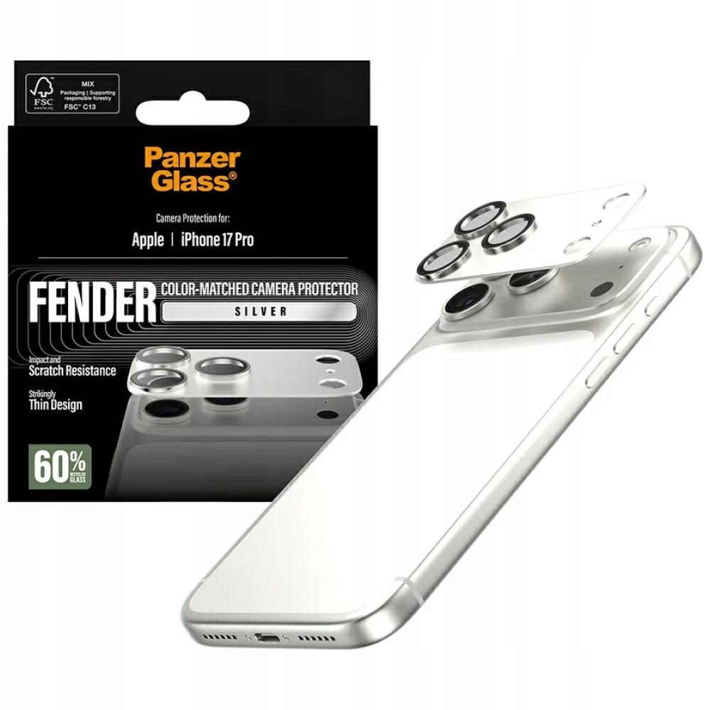 Szkło hartowane na obiektyw Fender Camera Protector do iPhone 17 Pro – Stylowa ochrona dla Twojego aparatu