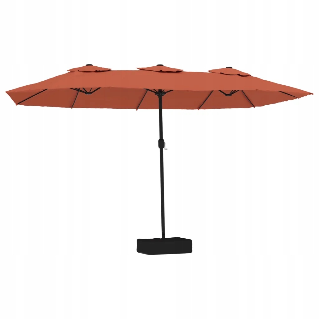 Podwójny parasol ogrodowy z LED terakotowy 449x245 cm – Idealny wybór na letnie dni