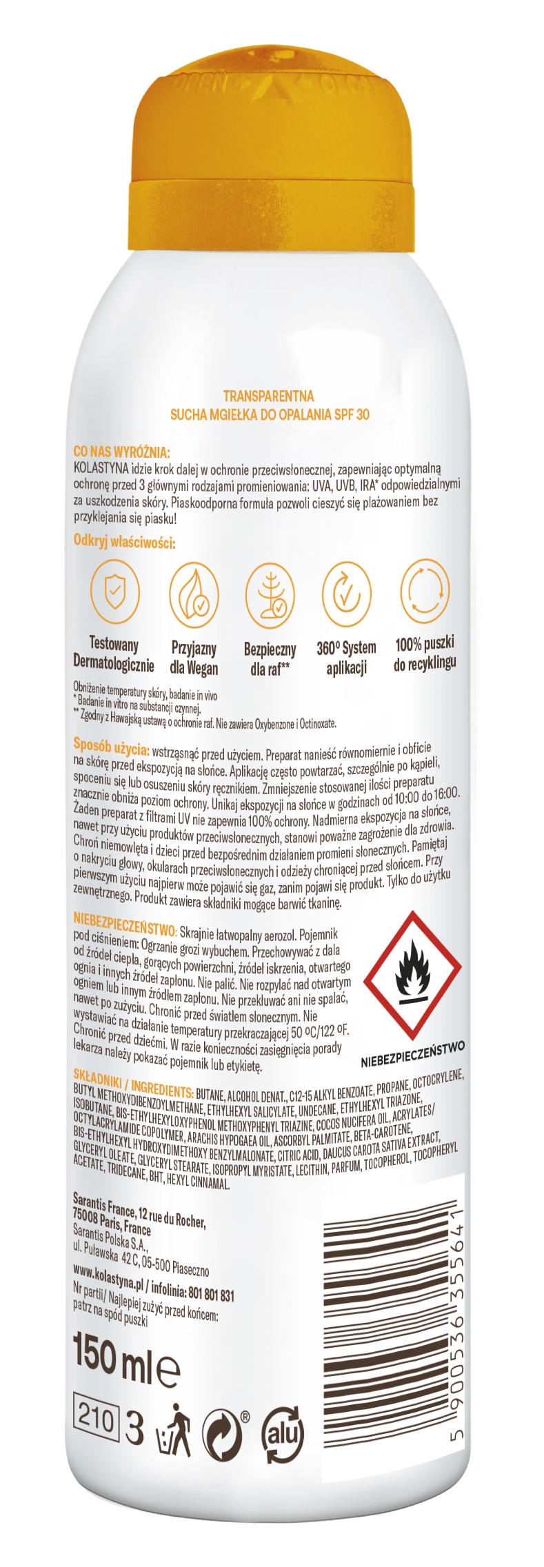 Skład i właściwości mgiełki ochronnej KOLASTYNA