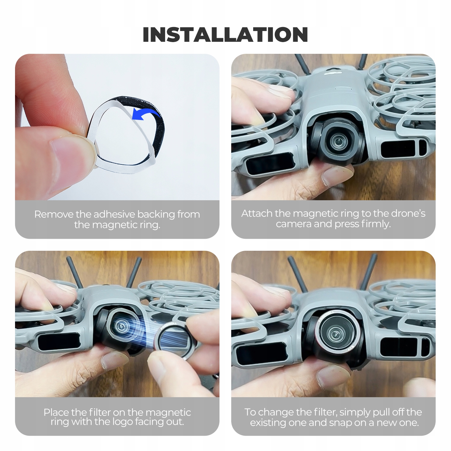 Szybki i łatwy montaż filtrów do DJI Neo 2