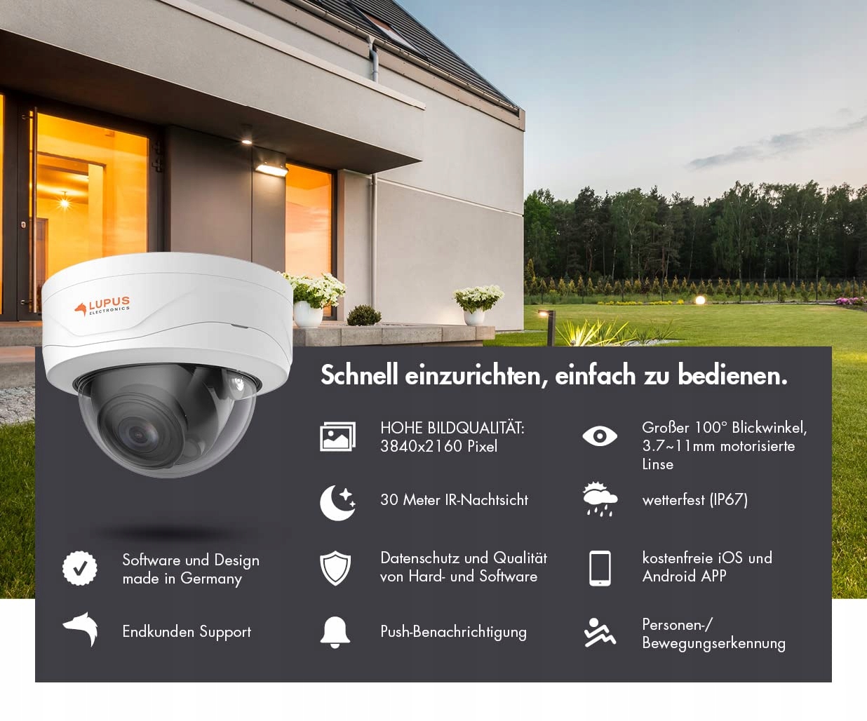 Szeroki kąt widzenia 112° – Obserwacja większej powierzchni