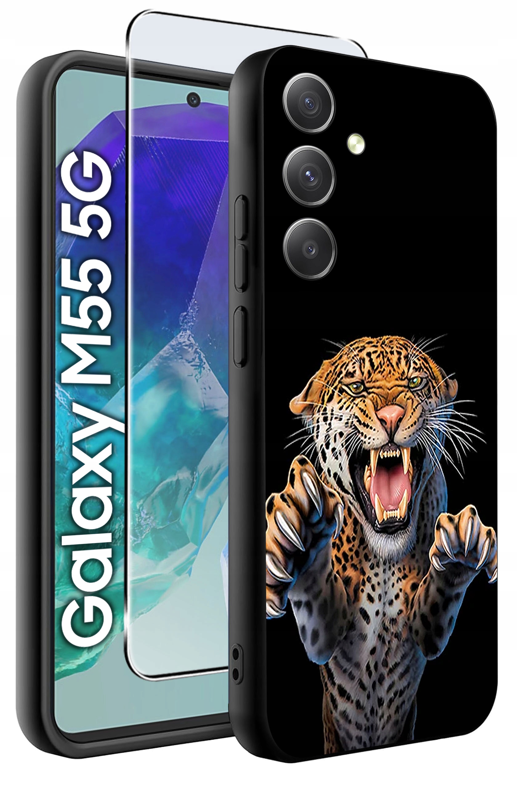 Etui do Samsung Galaxy M55 5G WZORY | Silikonowe Matt Case z Szkłem Hartowanym 9H