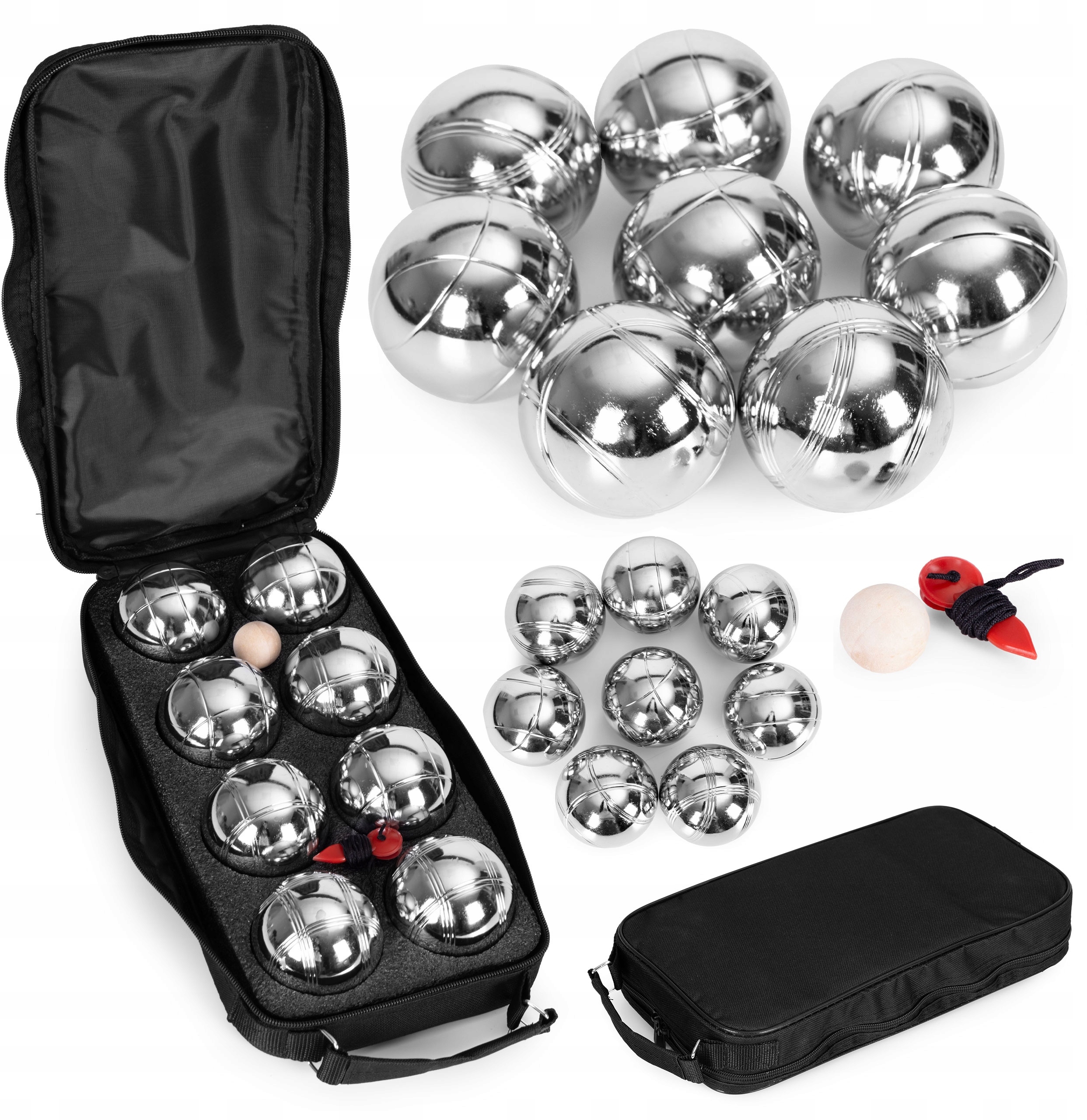 Kompletny zestaw z akcesoriami do gry w bule