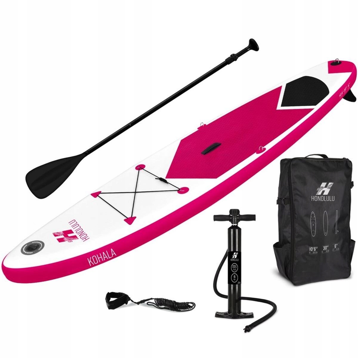 Zestaw Deska SUP 150KG Dmuchana Honolulu 320x76x15CM Czerwona – Idealny wybór dla miłośników sportów wodnych