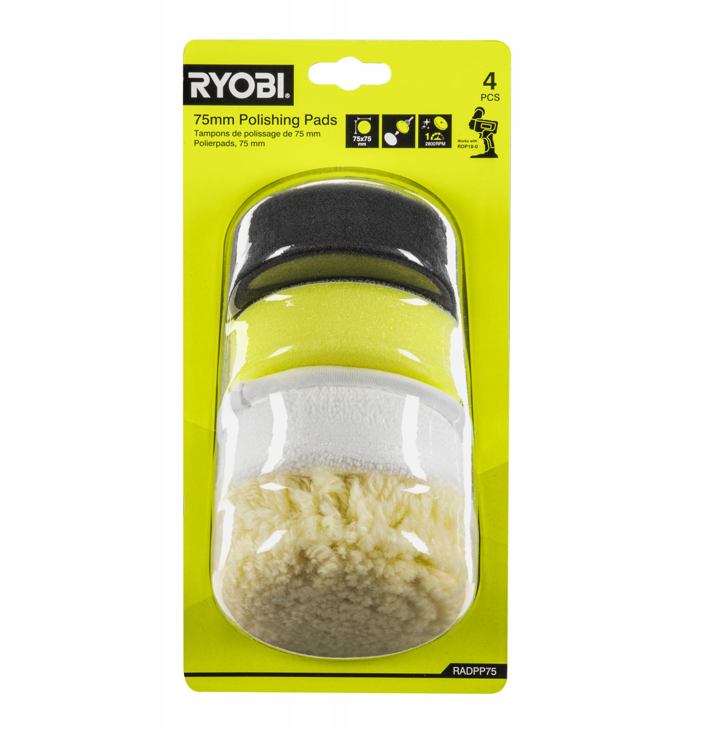 RYOBI Końcówki polerskie 75 mm – Idealne do profesjonalnego polerowania