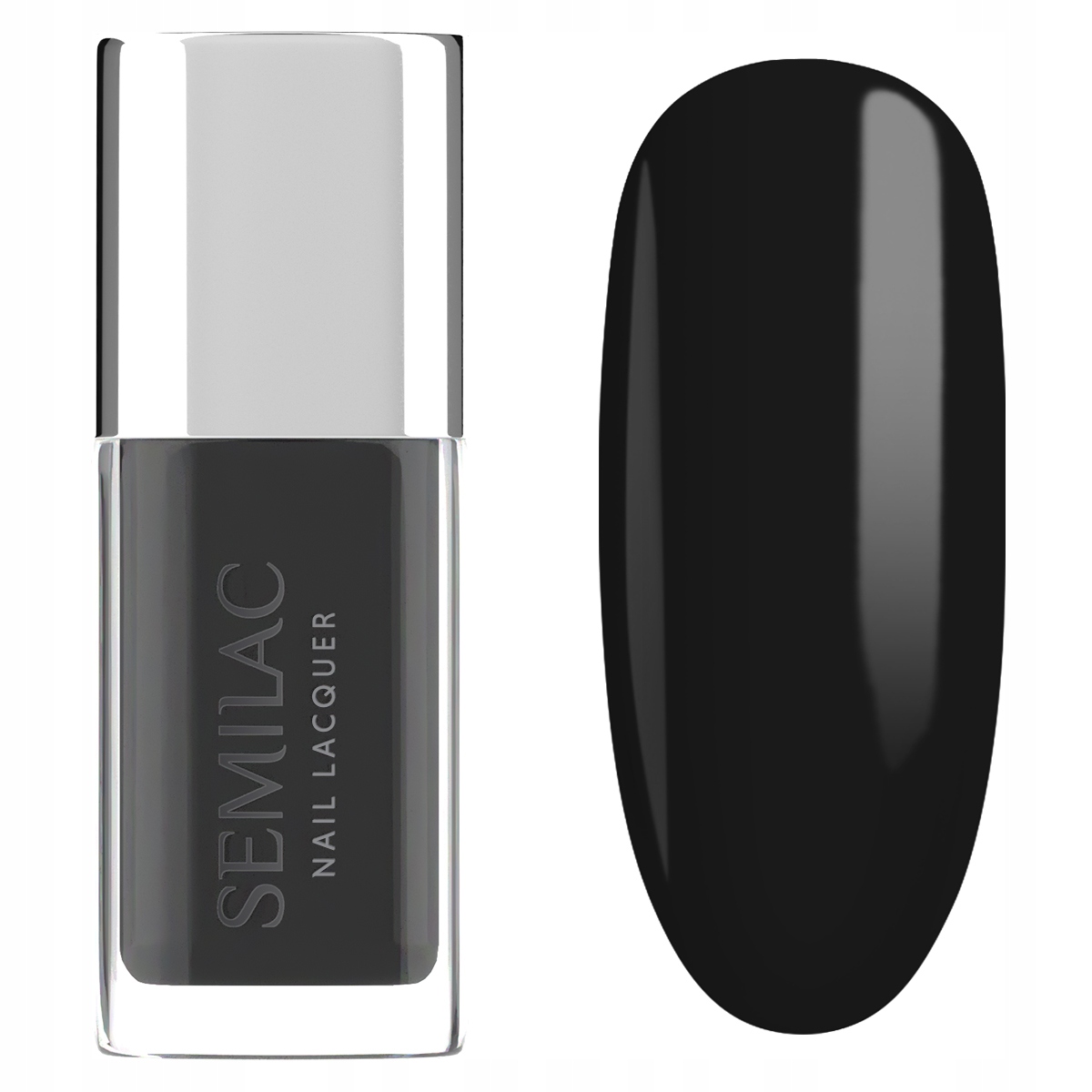 SEMILAC Klasyczny lakier do paznokci 109 Classic Black – Elegancja w każdym detalu