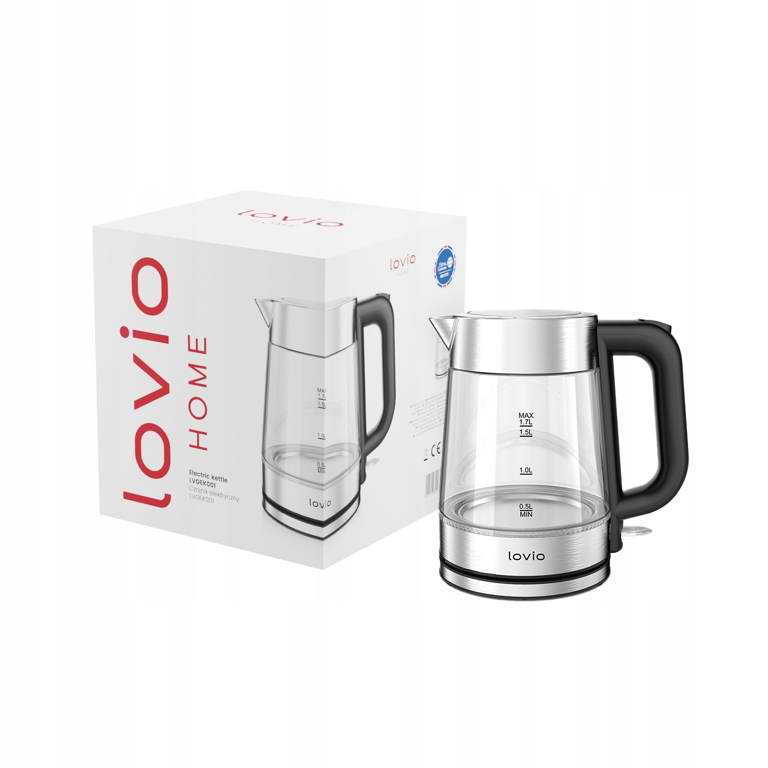 Czajnik elektryczny bezprzewodowy szklany LOVIO LVGEK001 – Elegancja i funkcjonalność w Twojej kuchni