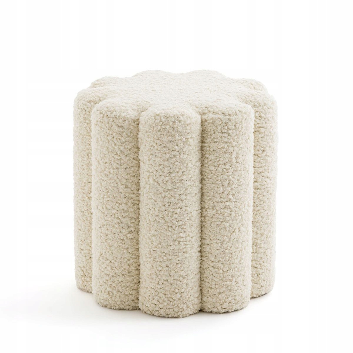 Pufa dekoracyjna bouclé MOKA 38 x 40 cm – Stylowy element do Twojego wnętrza