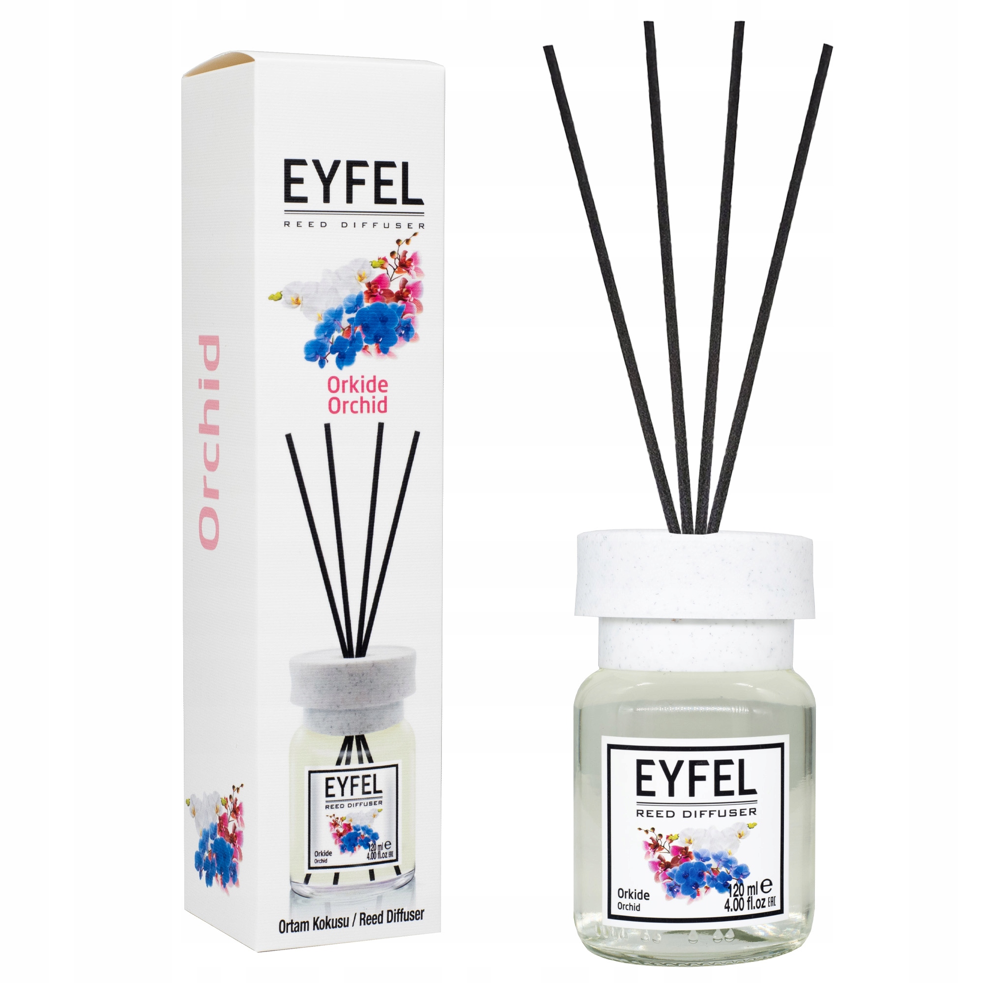 Dyfuzor zapachowy z patyczkami Orchidea 120ml – Elegancja i świeżość w Twoim domu