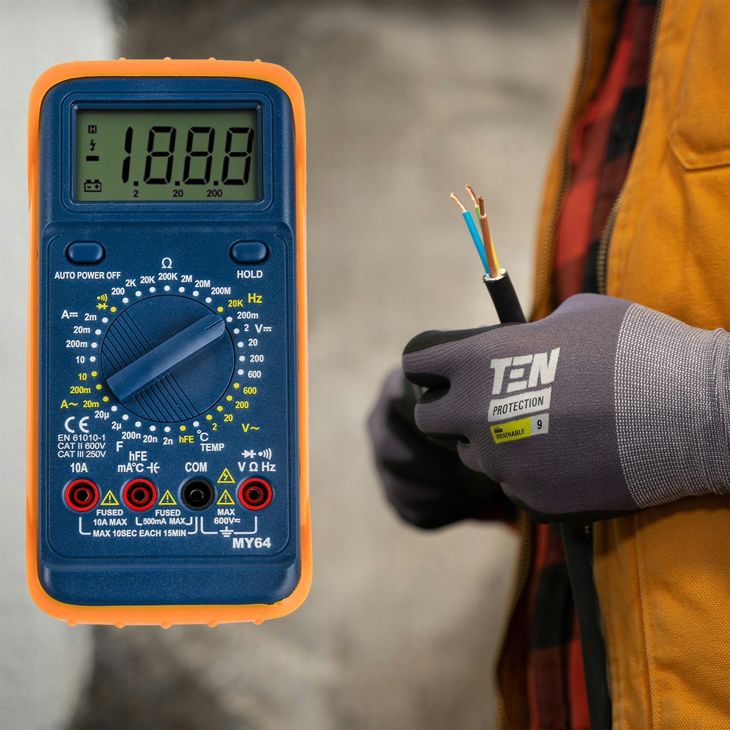 Dokładny Multimetr Cyfrowy Elektryczny Miernik Prądu Tester + Termosonda My64 – Niezastąpione narzędzie w Twoim domu