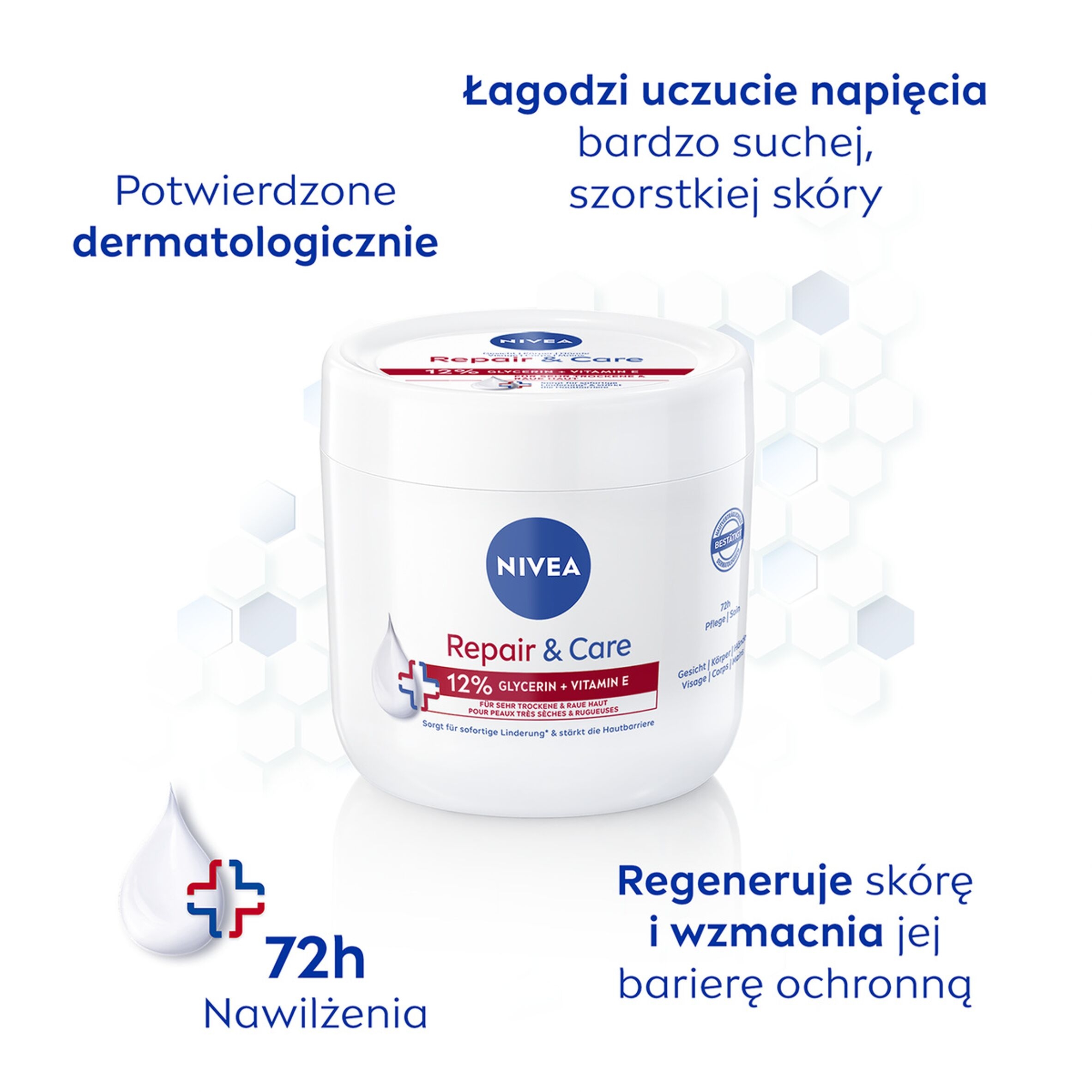 Intensywne nawilżenie przez 72 godziny