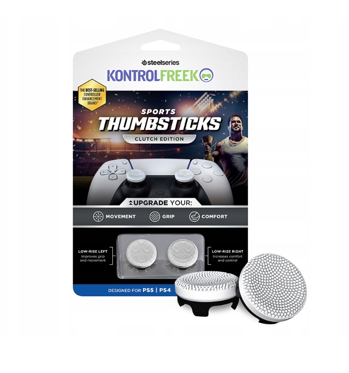 Cechy i zalety gripów KontrolFreek Sports - Clutch Baltas/Juodas PS5
