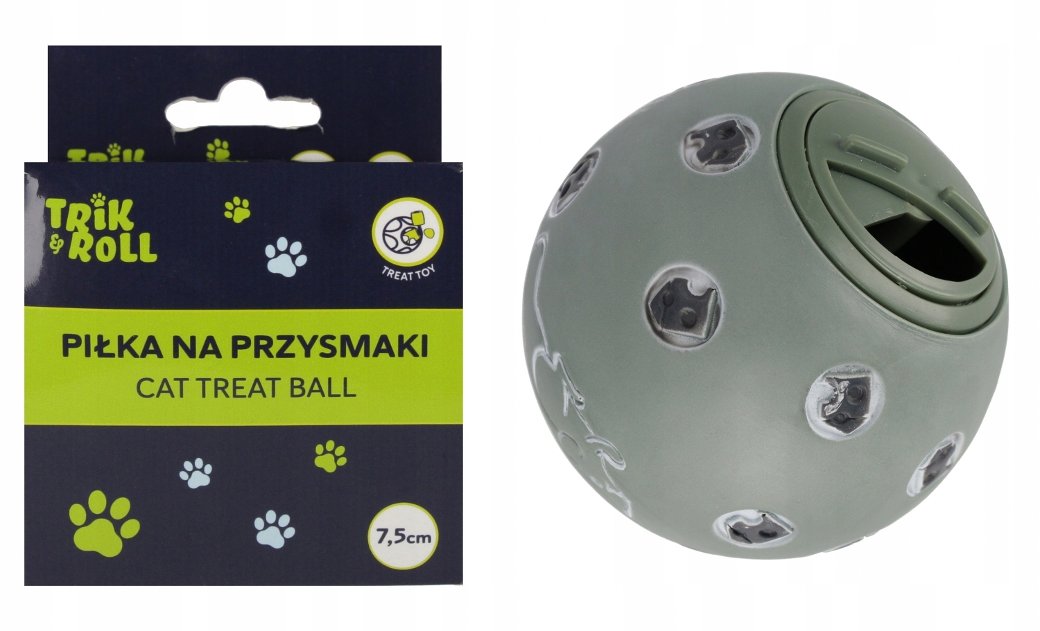 Piłka na przysmaki 7,5 cm – Interaktywna zabawa dla Twojego kota