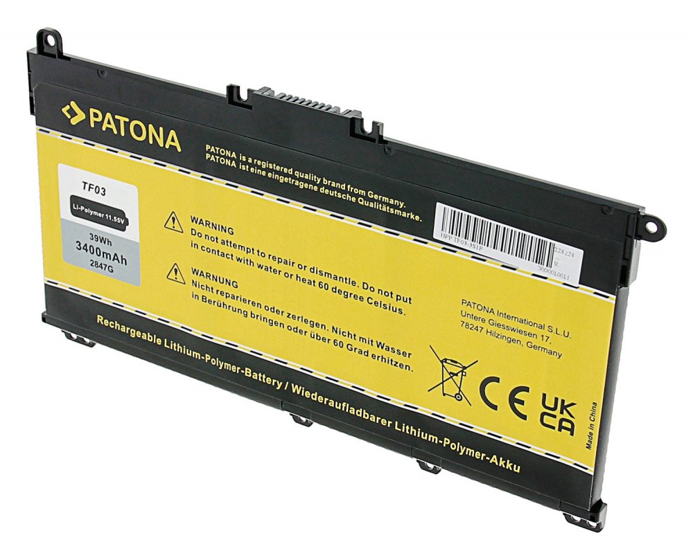 Wydajność ogniw Li-Polymer – 3400 mAh i 11,55 V