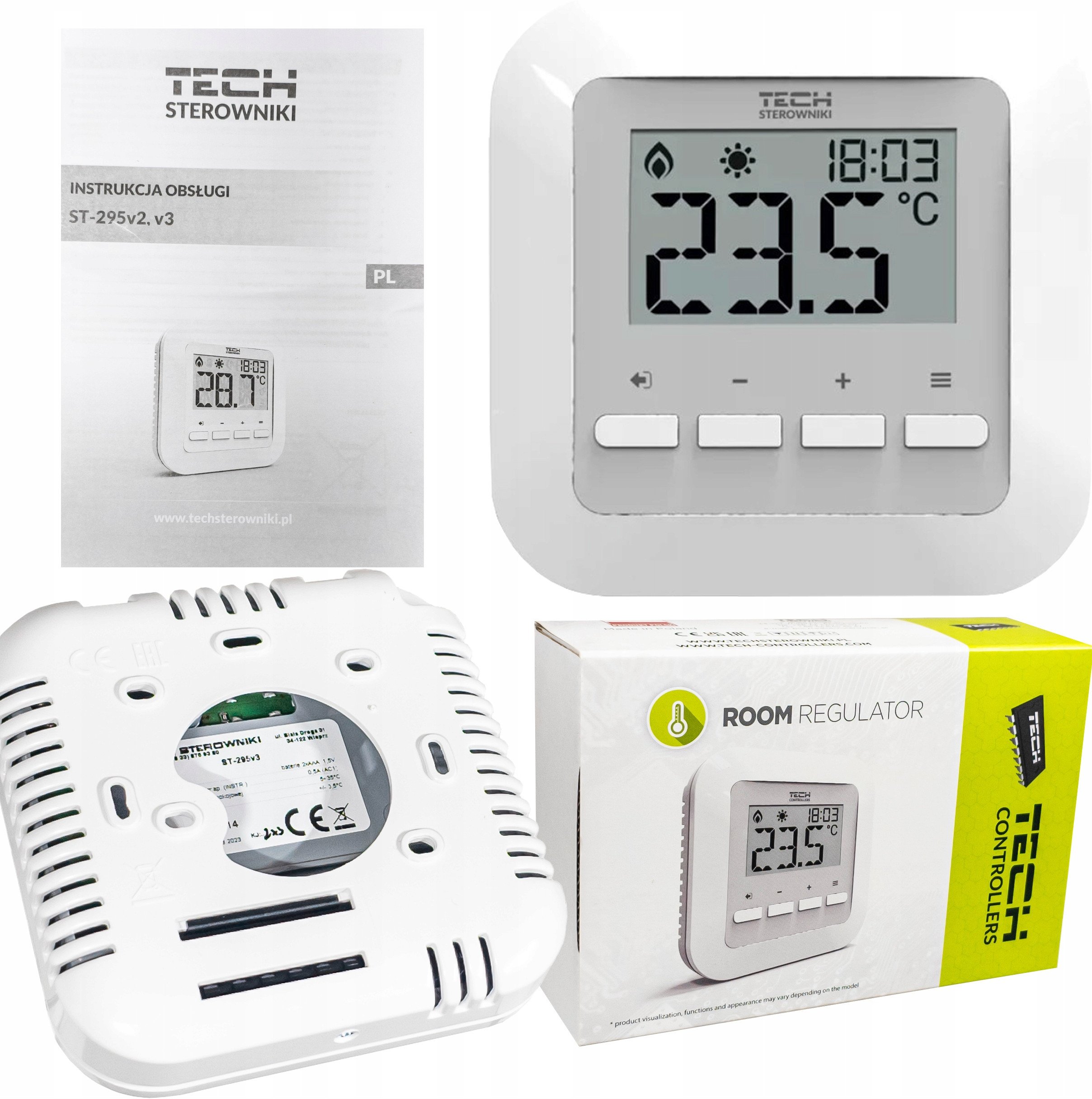 Wbudowany czujnik pokojowy i podświetlenie wyświetlacza