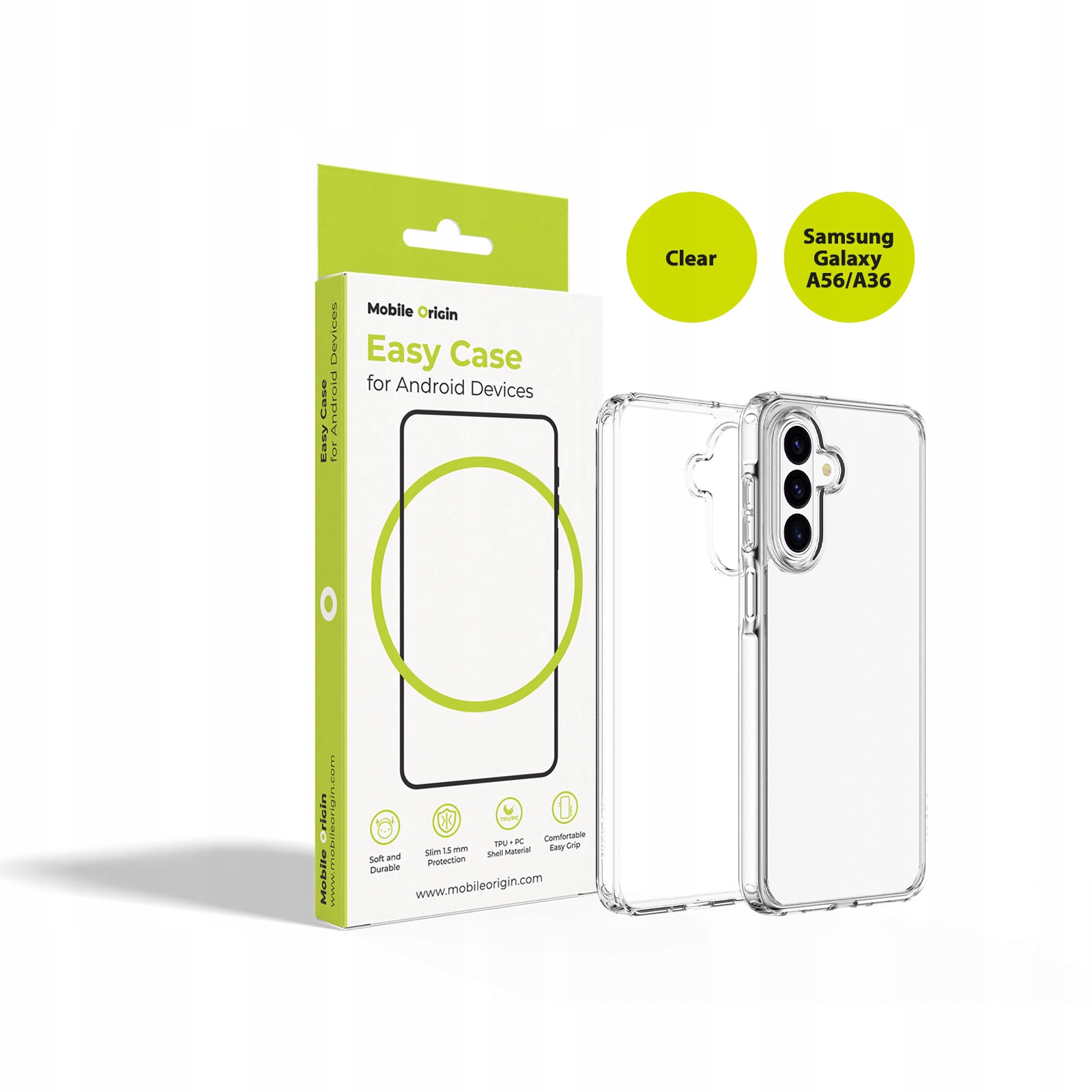 Mobile Origin Easy Case Clear - Samsung Galaxy A56/A36 – Ochrona i styl w jednym