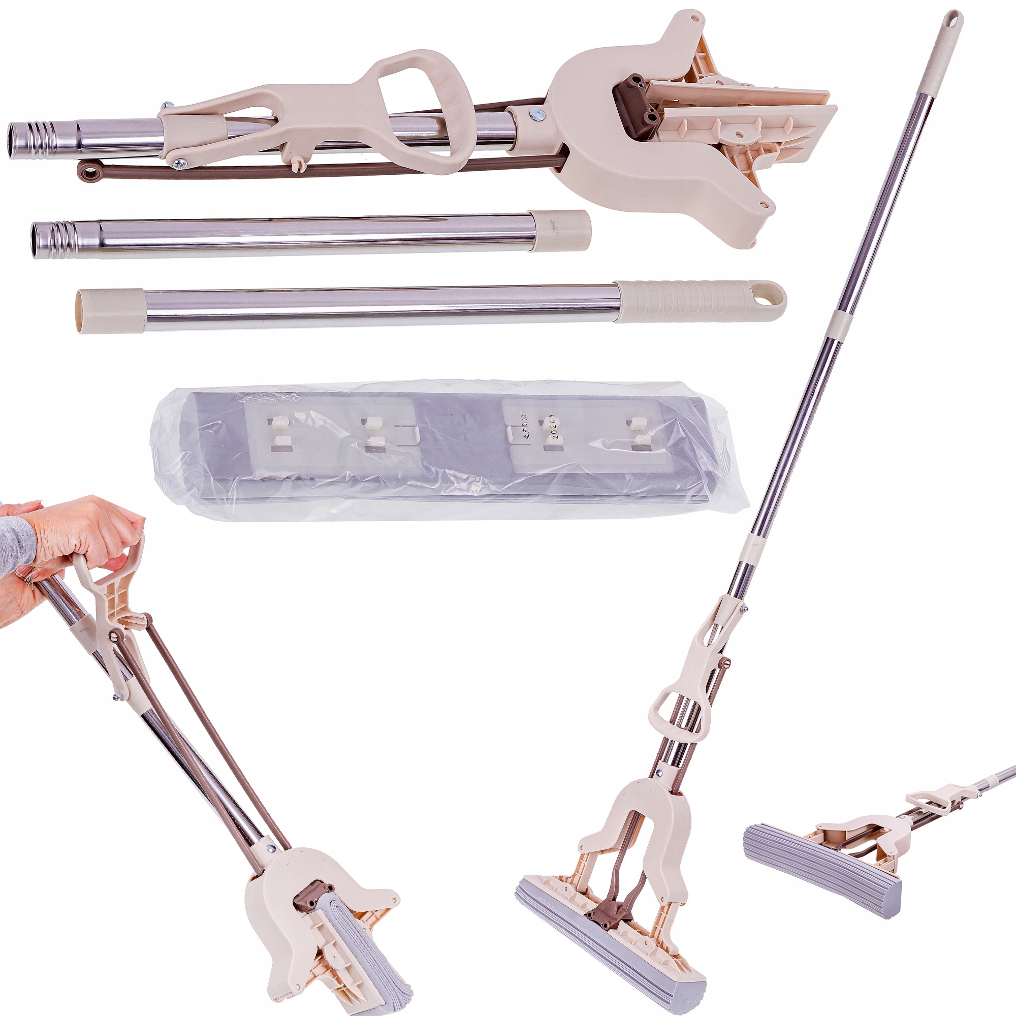 MOP OBROTOWY WIRUJĄCY 360 NAPĘD W RĄCZCE WIADRO + 2 WKŁADY – Efektywne sprzątanie w Twoim domu