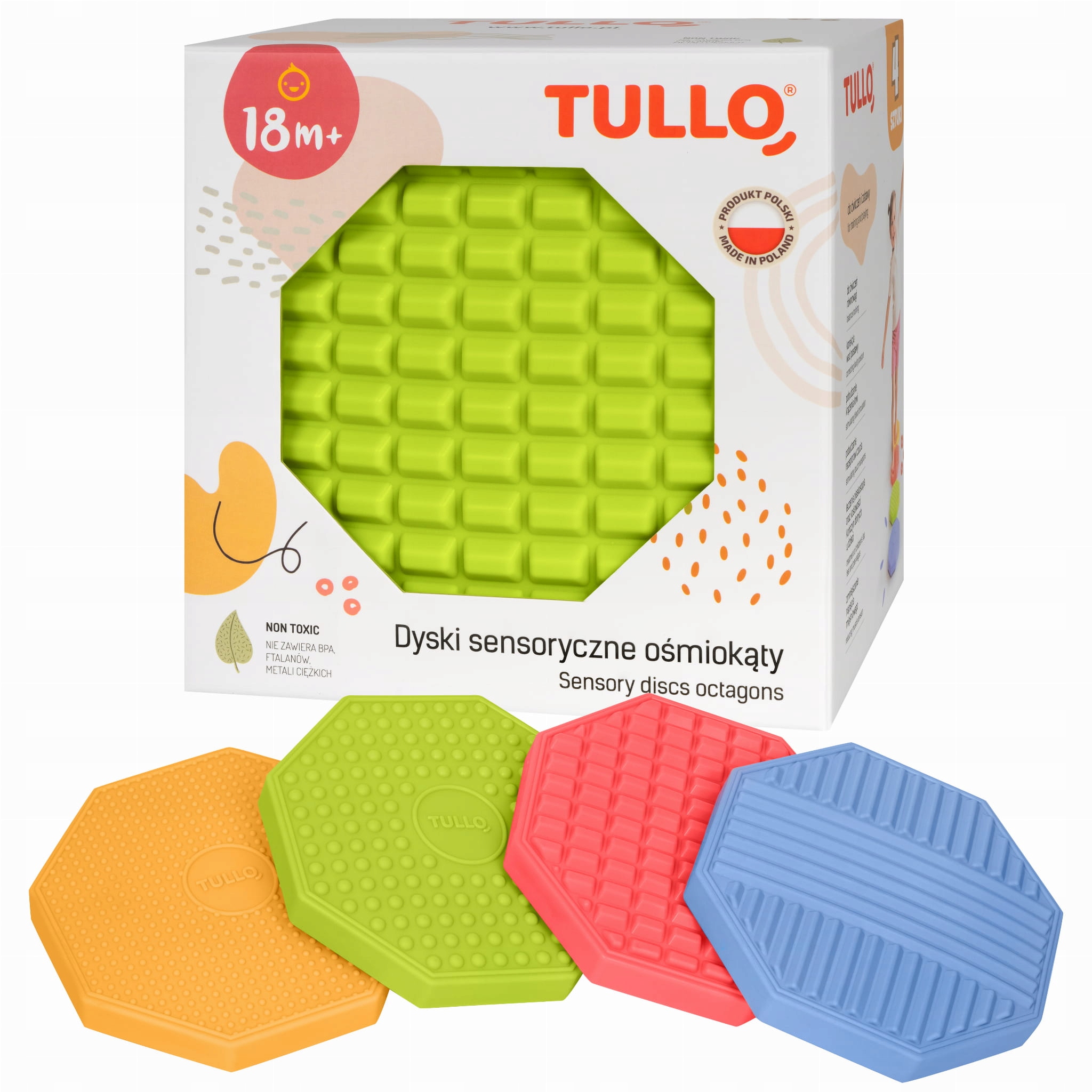 Dyski sensoryczne ośmiokąty Tullo – Idealne do ćwiczeń i zabawy