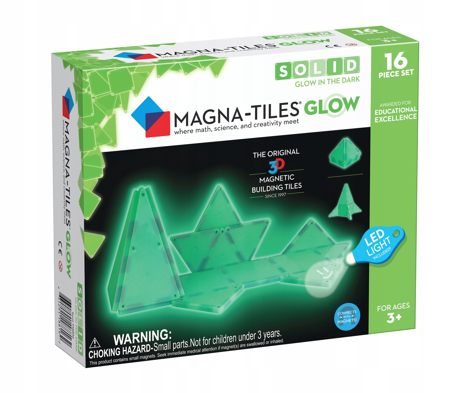 Zestaw klocków magnetycznych Magna-Tiles GLOW 16 elementów – Kreatywna zabawa w ciemności