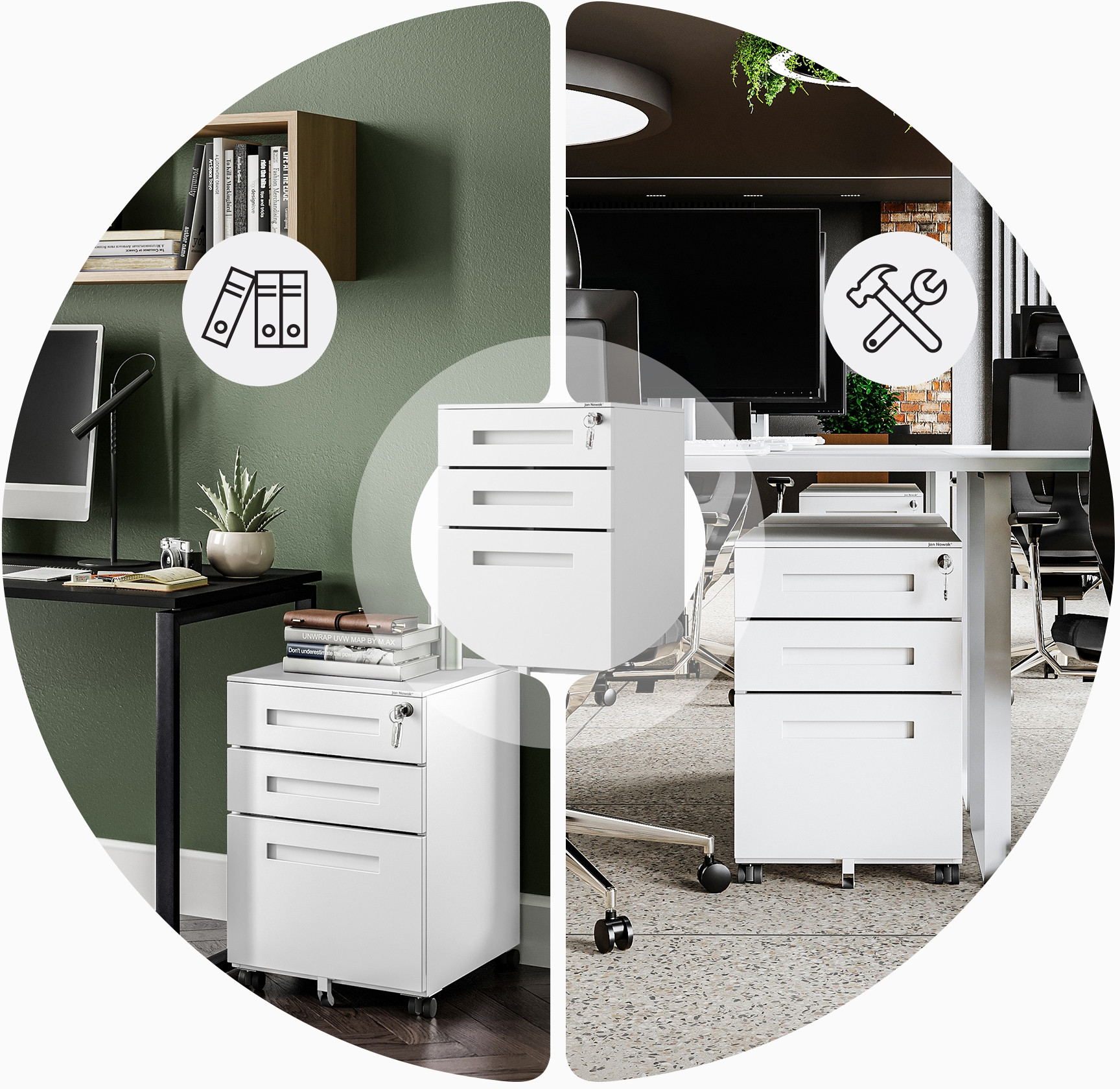 Wnętrze z 3 szufladami na cichych prowadnicach