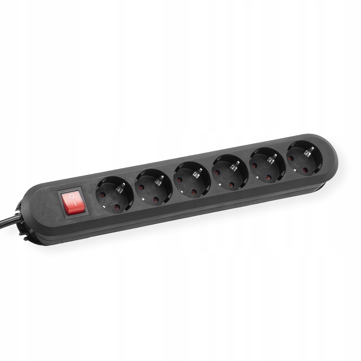 BACHMANN SMART gniazdo 6x z uziemieniem, z wyłącznikiem, czarne, 1,5 m