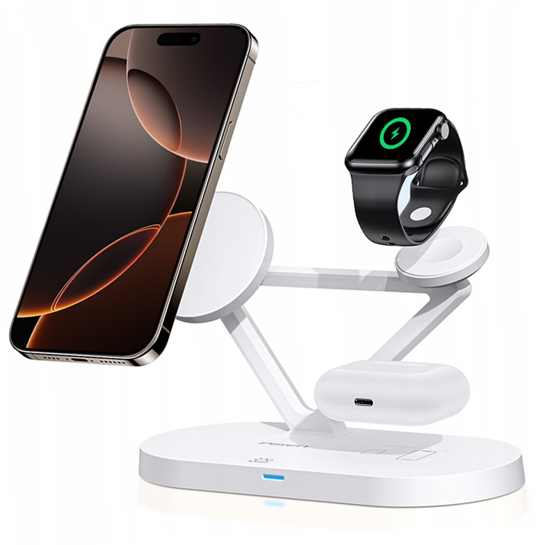 Funkcjonalność 3w1: Ładowanie iPhone'a, Apple Watcha i AirPods