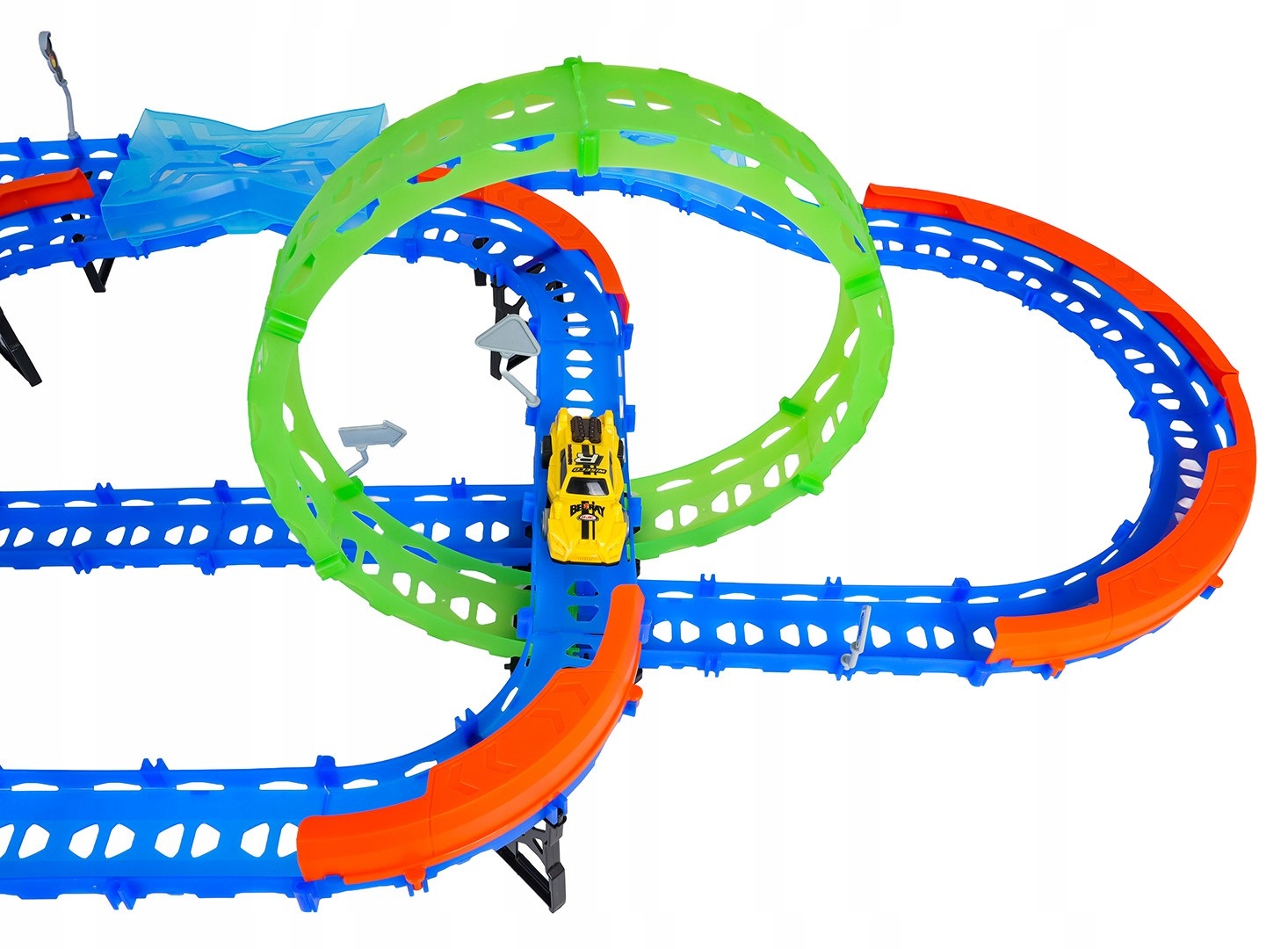 Fluorescencyjna konstrukcja toru – zabawa w ciemności