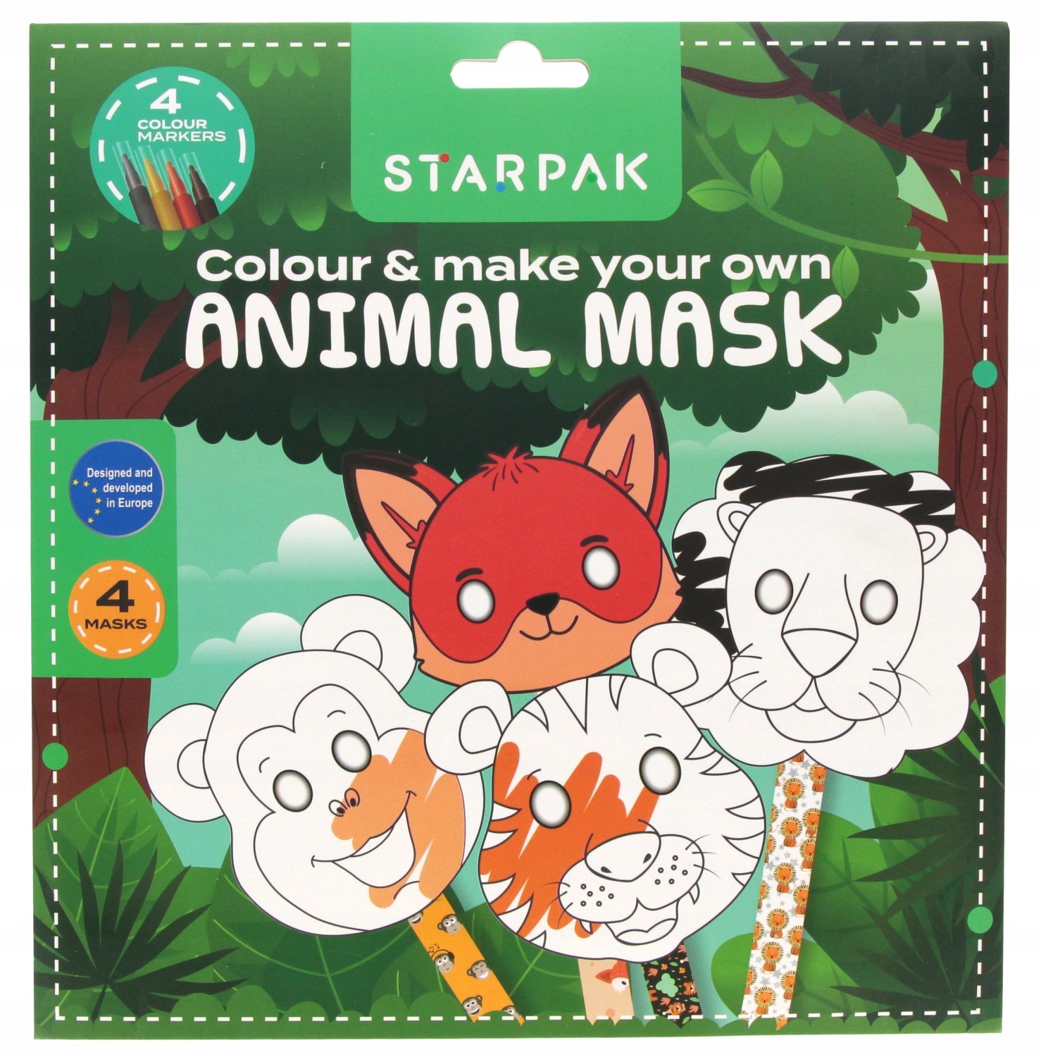 Zestaw Masek Zwierząt STARPAK – Kreatywna zabawa dla dzieci