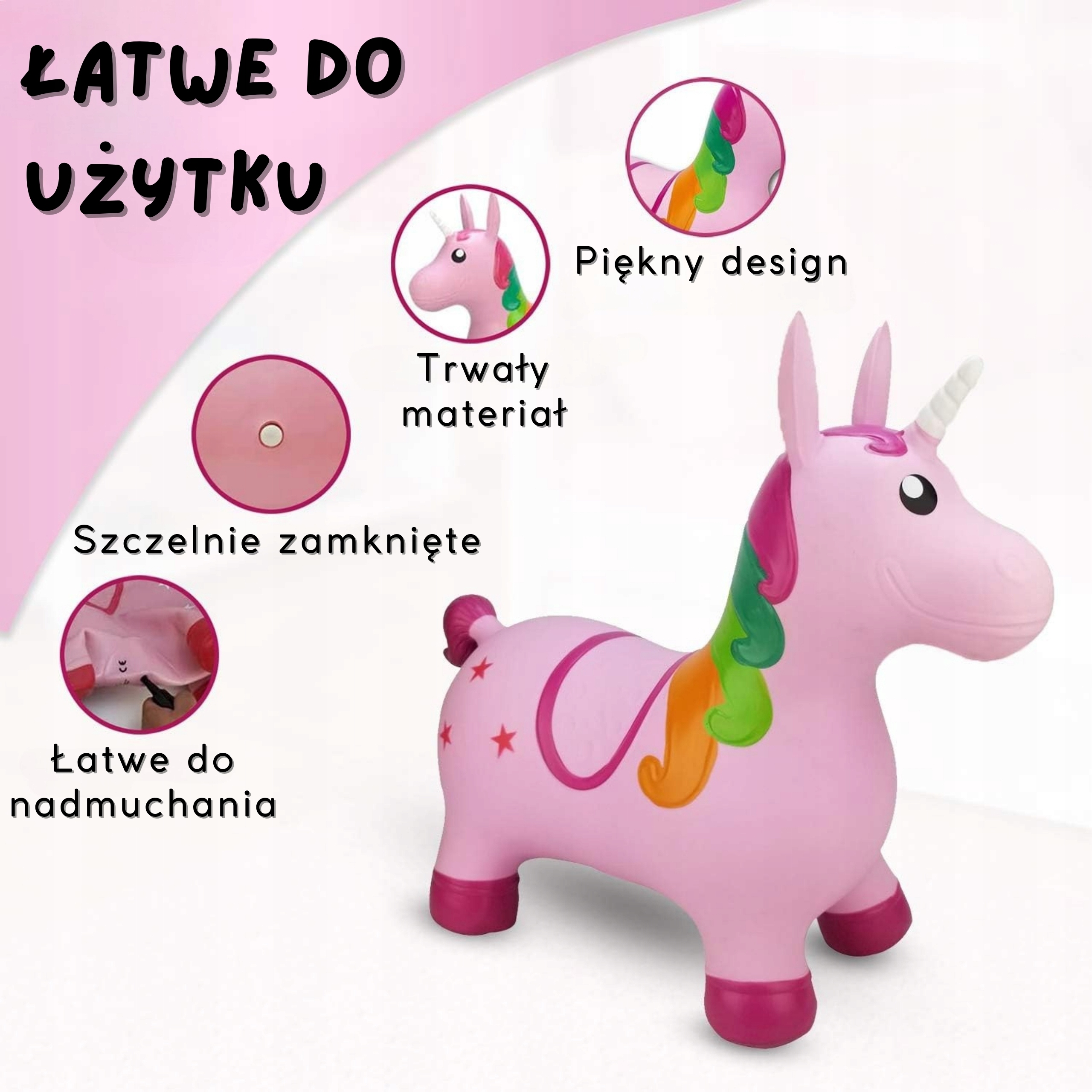 Uroczy Jednorożec w Pięknym Odcieniu Różu