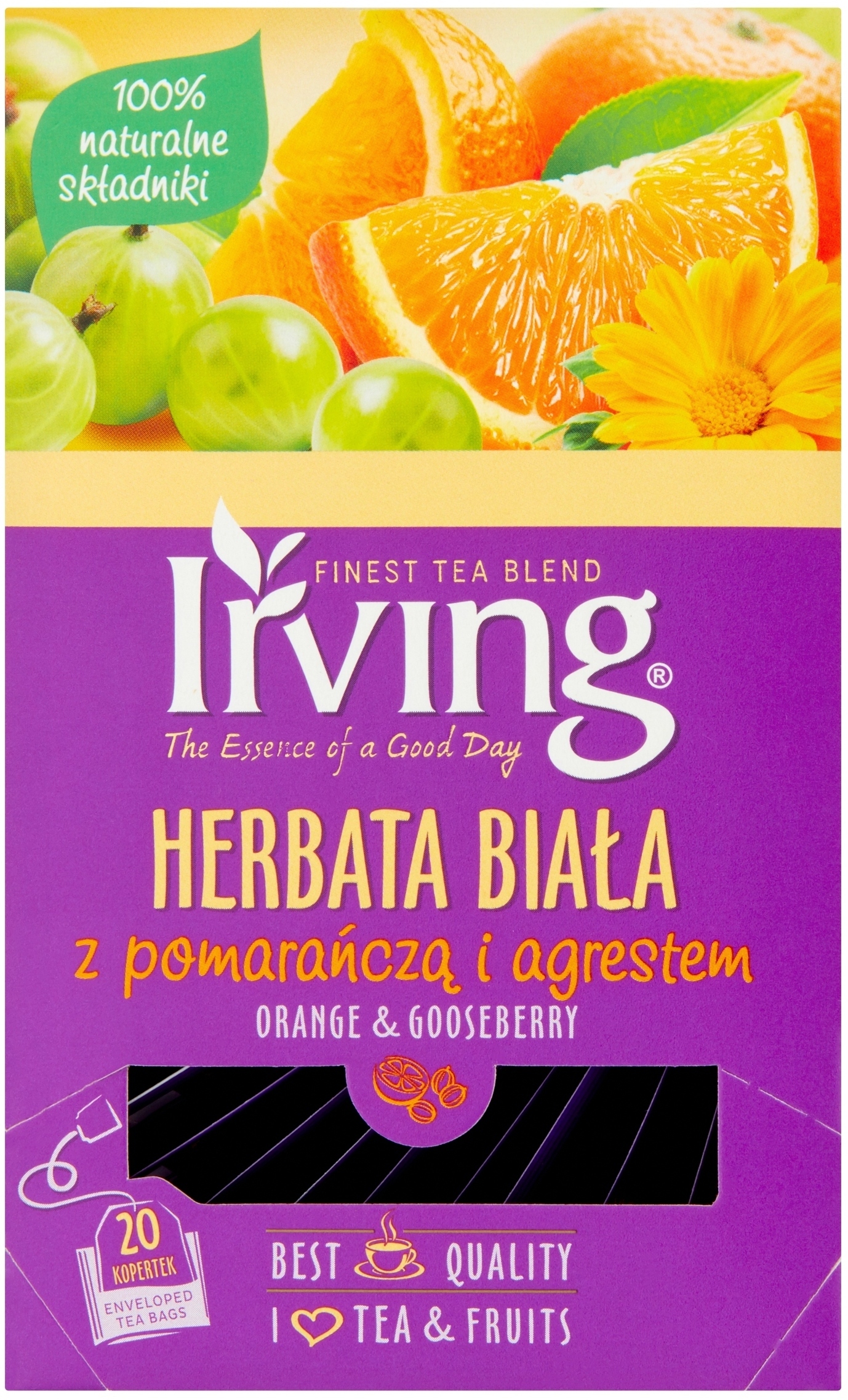 Herbata biała Irving Pomarańcza z agrestem – Wyjątkowy smak i aromat