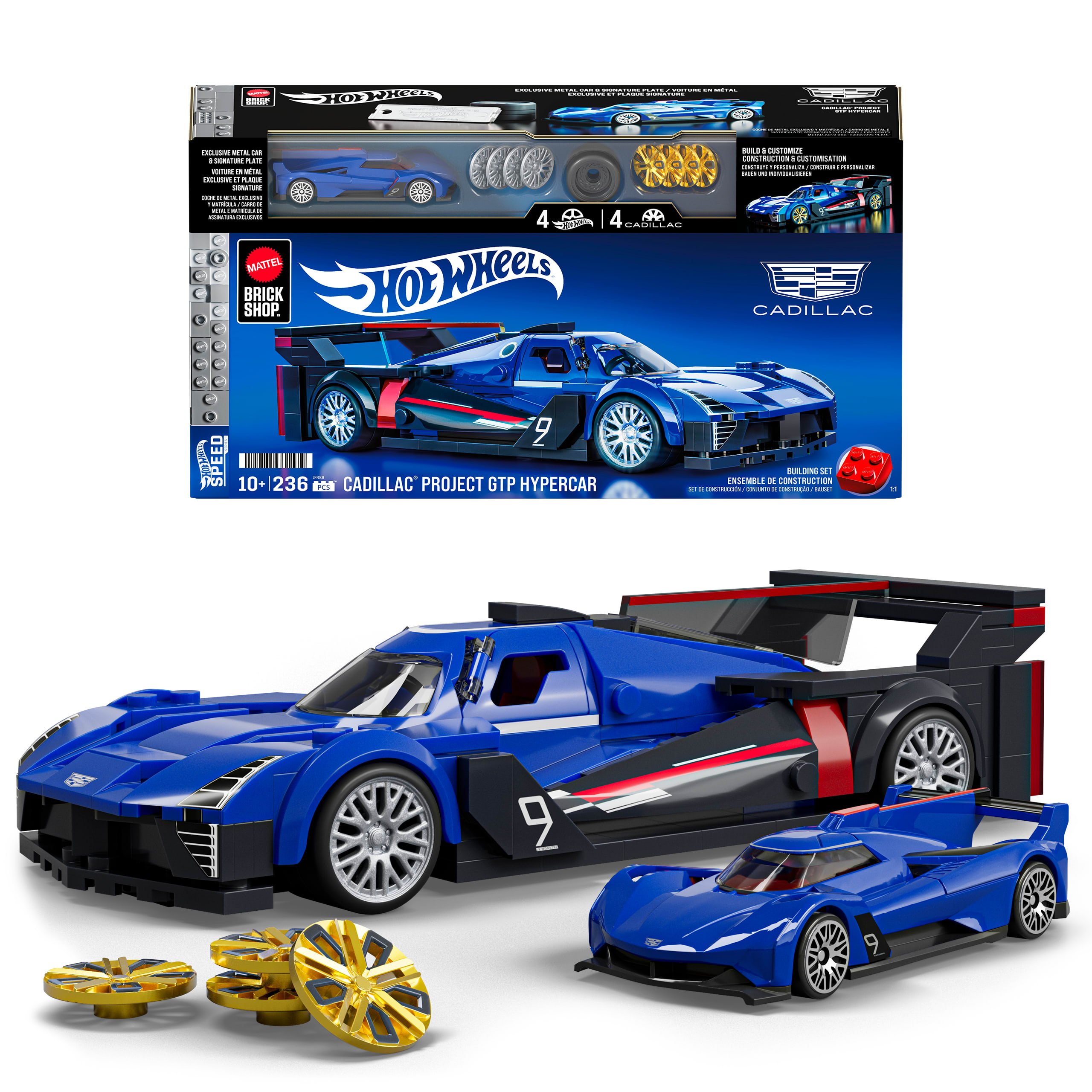 MATTEL BRICK SHOP HOT WHEELS – Konstruktorius Speed Cadillac (JFR89) – Zbuduj swój własny hypercar