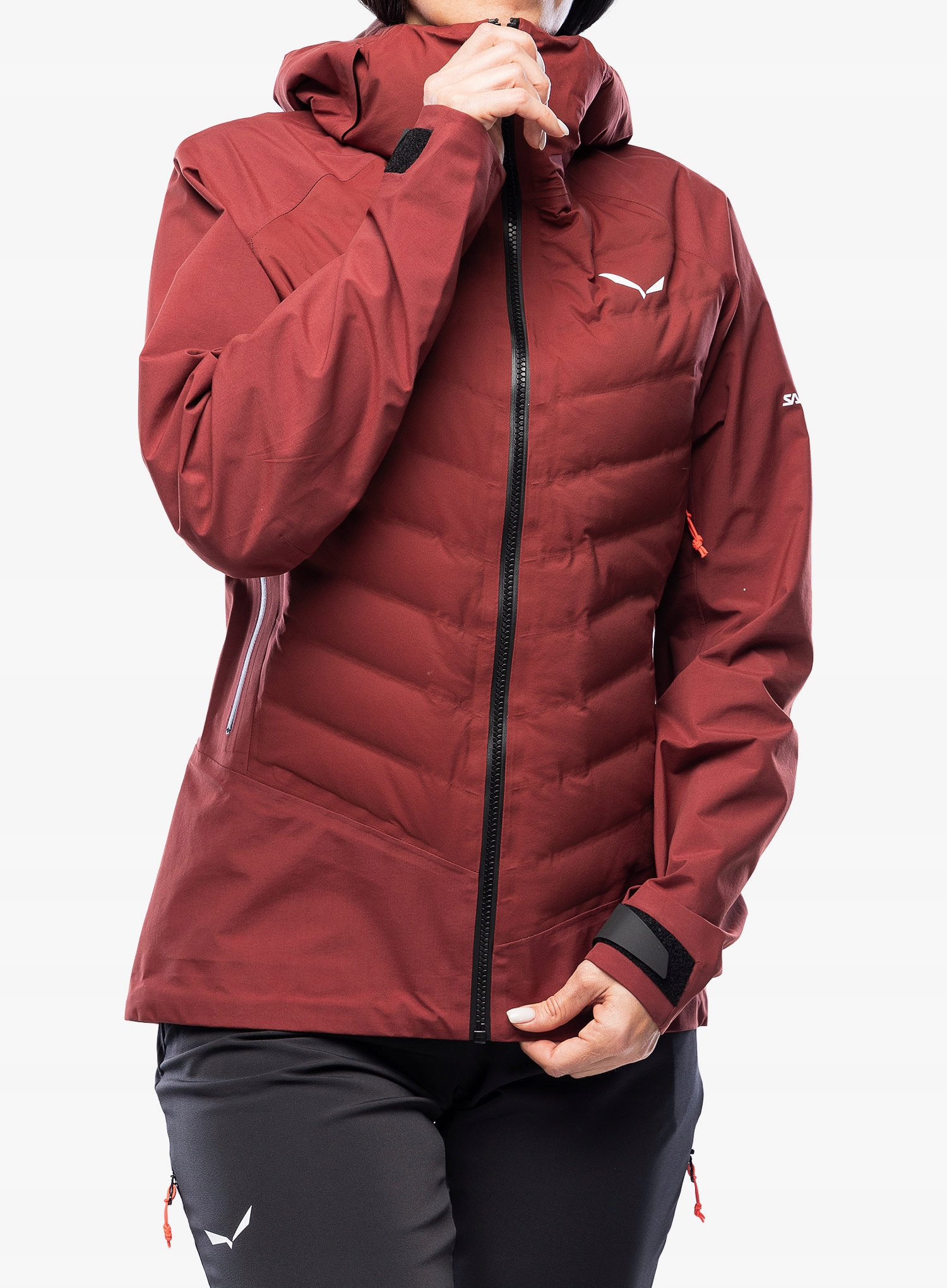 Kurtka hybrydowa damska Salewa Sella PTX 3L Hybrid Jacket - syrah