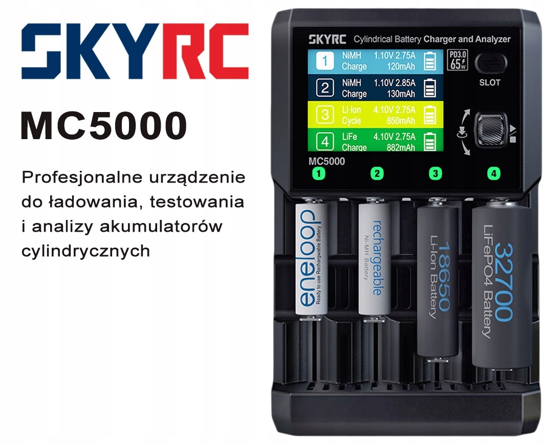 Ładowarka i analizator akumulatorów cylindrycznych SkyRC MC5000 – Twoje wszechstronne rozwiązanie do ładowania