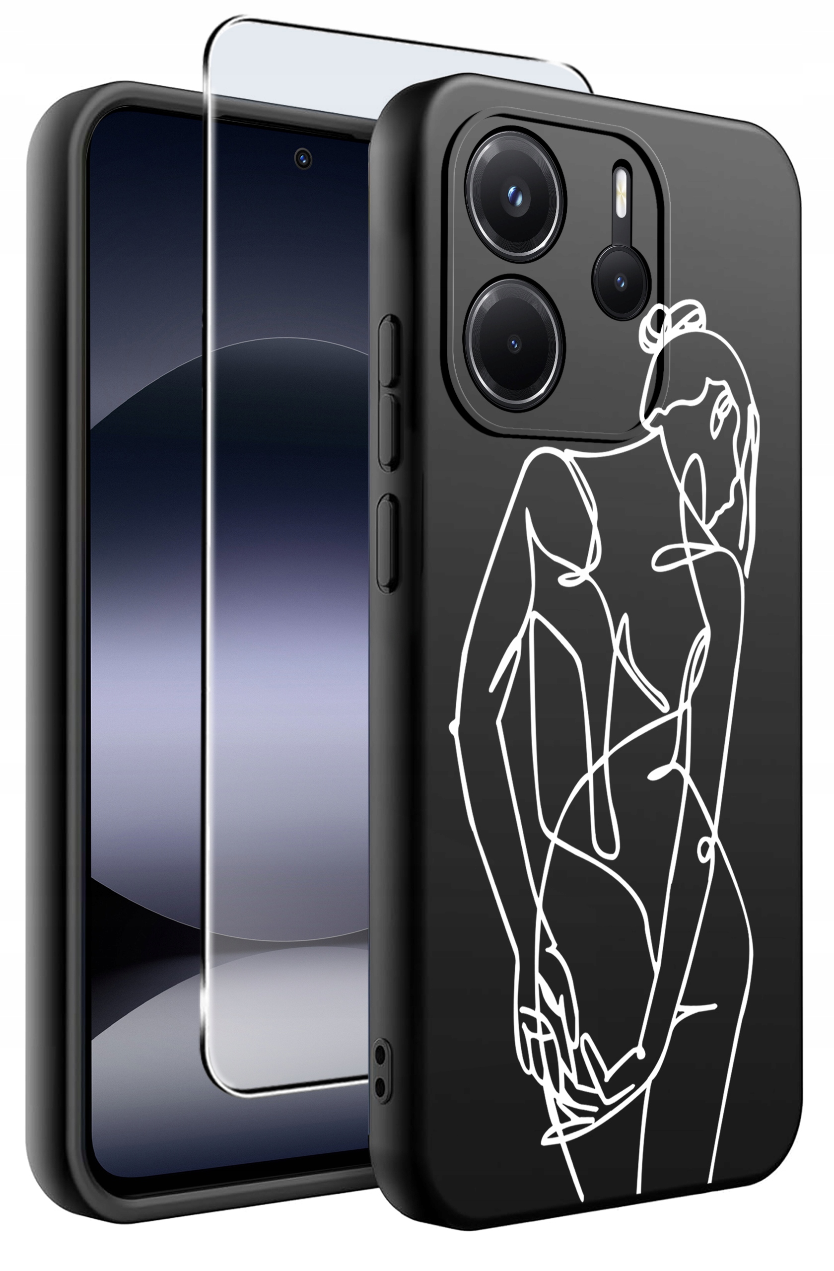 ETUI do Xiaomi Redmi Note 14 4G | WZORY | SILIKONOWE MATT CASE + SZKŁO HARTOWANE 9H