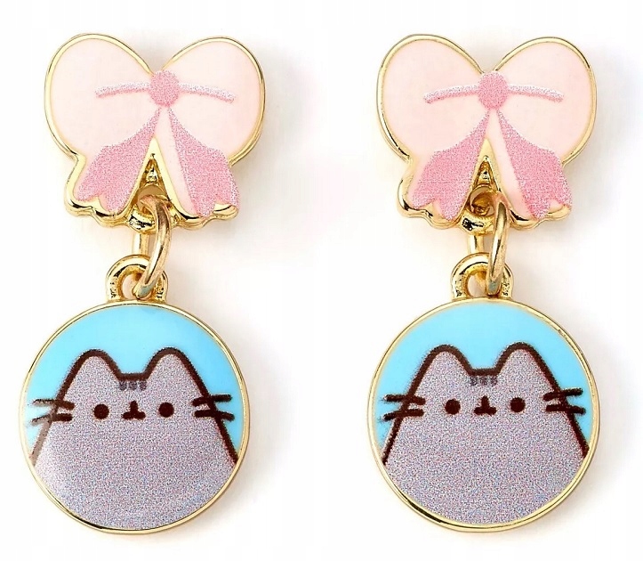 Urocze kokardki z zawieszką z kotkiem Pusheen