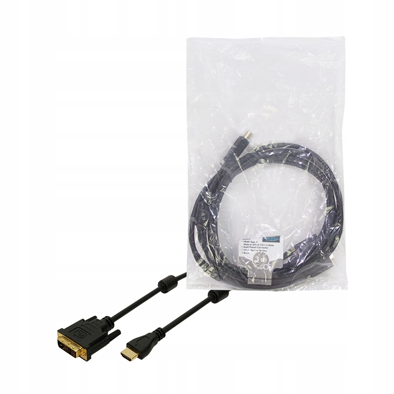 Kabel HDMI - DVI-D LogiLink CH0013 3m czarny – Idealne połączenie dla Twojego sprzętu