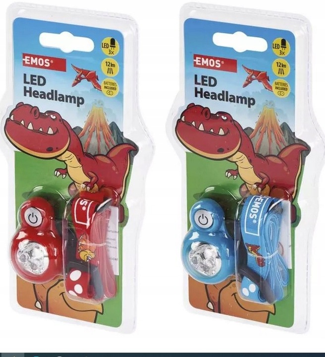 Przedni latarnik - Dino 2 times CR2032 8 szt. w witrynie P3540 – Idealne oświetlenie dla dzieci