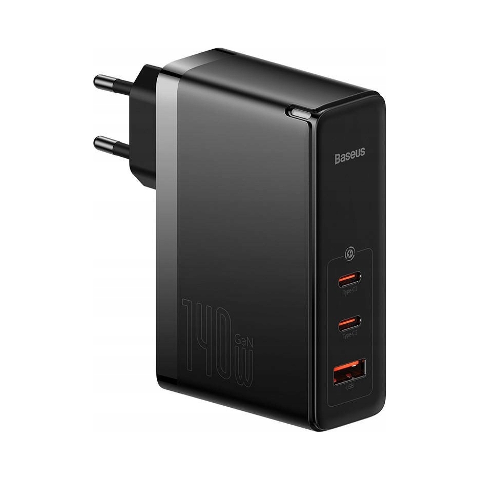 Ładowarka sieciowa Baseus GaN5 Pro 2xUSB-C + USB, 140W (czarna) – Szybkie ładowanie w zasięgu ręki
