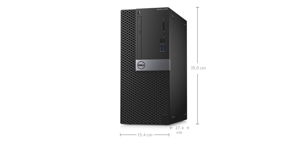 Komputer stacjonarny OptiPlex 3040 — Wymiary i waga Komputer stacjonarny OptiPlex 3040 — Wymiary i waga