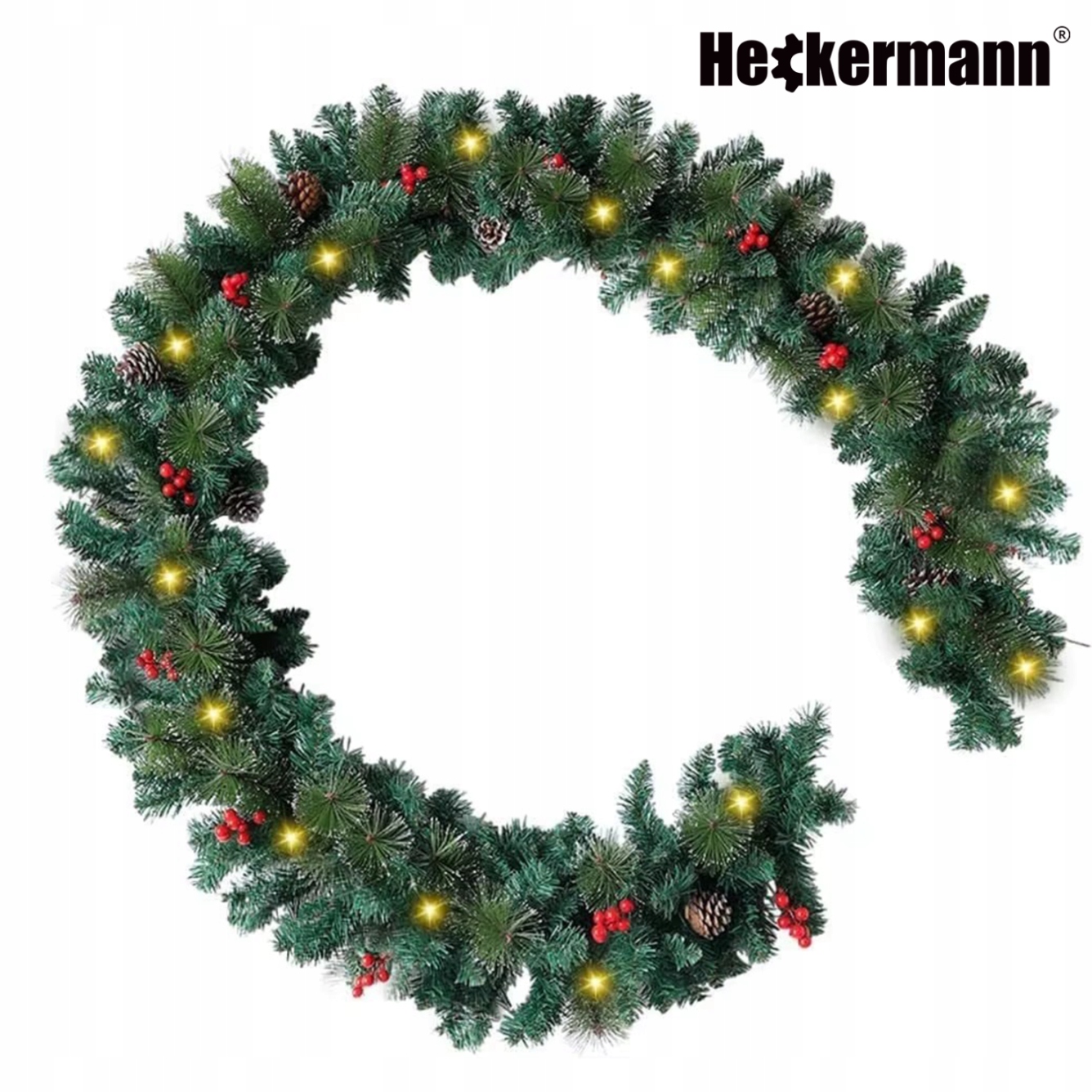 Zielona* girlanda świerkowa* – Naturalny* wygląd i elegancja*