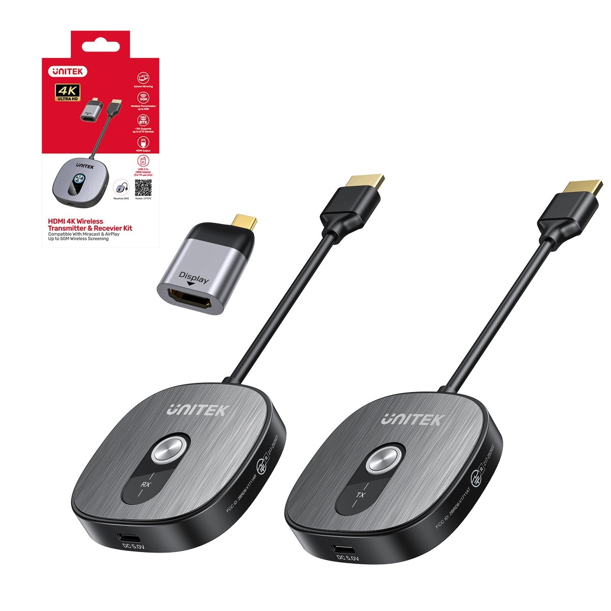 Bezprzewodowy odbiornik HDMI 4K@30Hz Unitek V1717CBK01 – Nowoczesne rozwiązanie dla Twojego biura