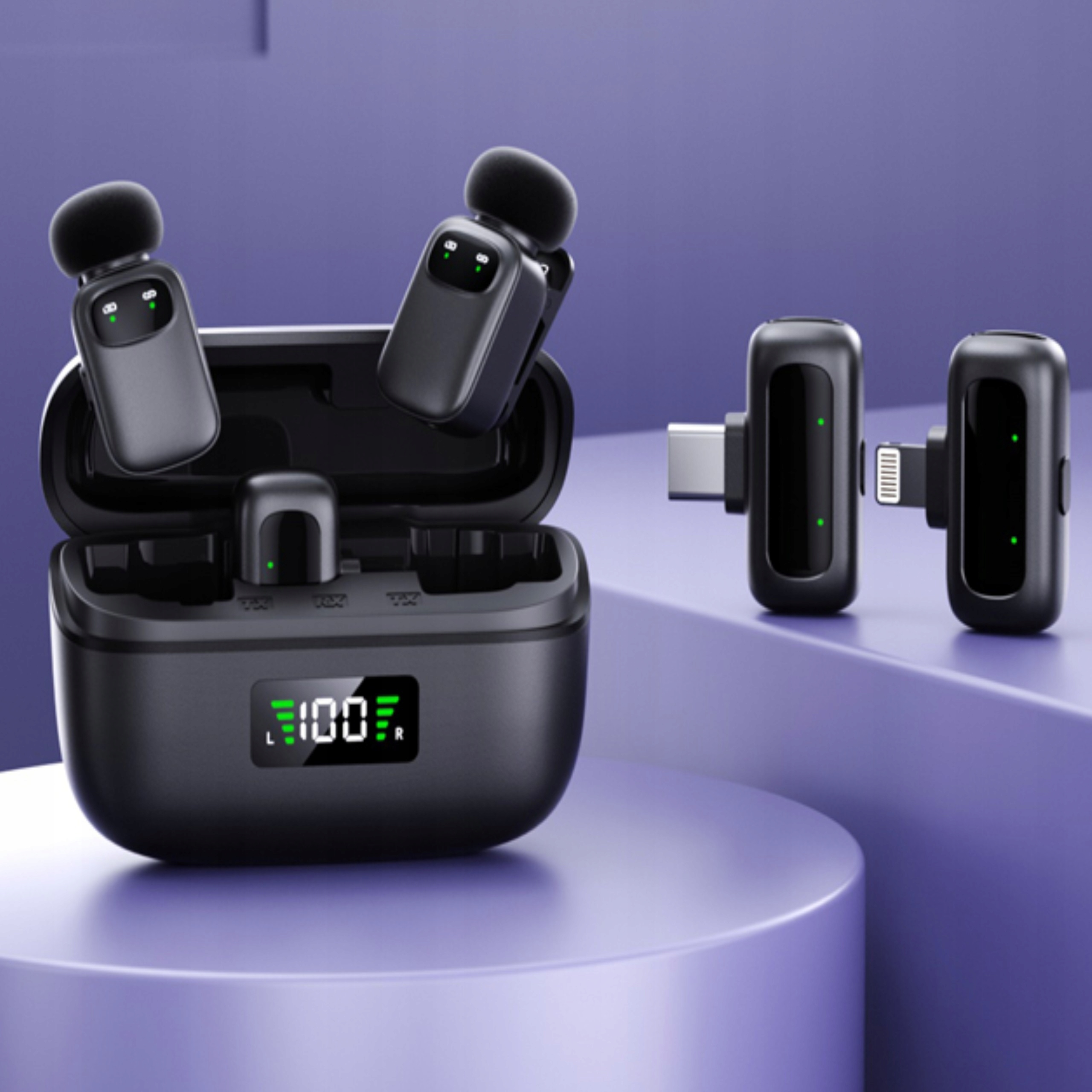 2x MINI ZESTAW MIKROFON DO TELEFONU BEZPRZEWODOWY KRAWATOWY USB-C iPhone – Idealne rozwiązanie dla twórców treści