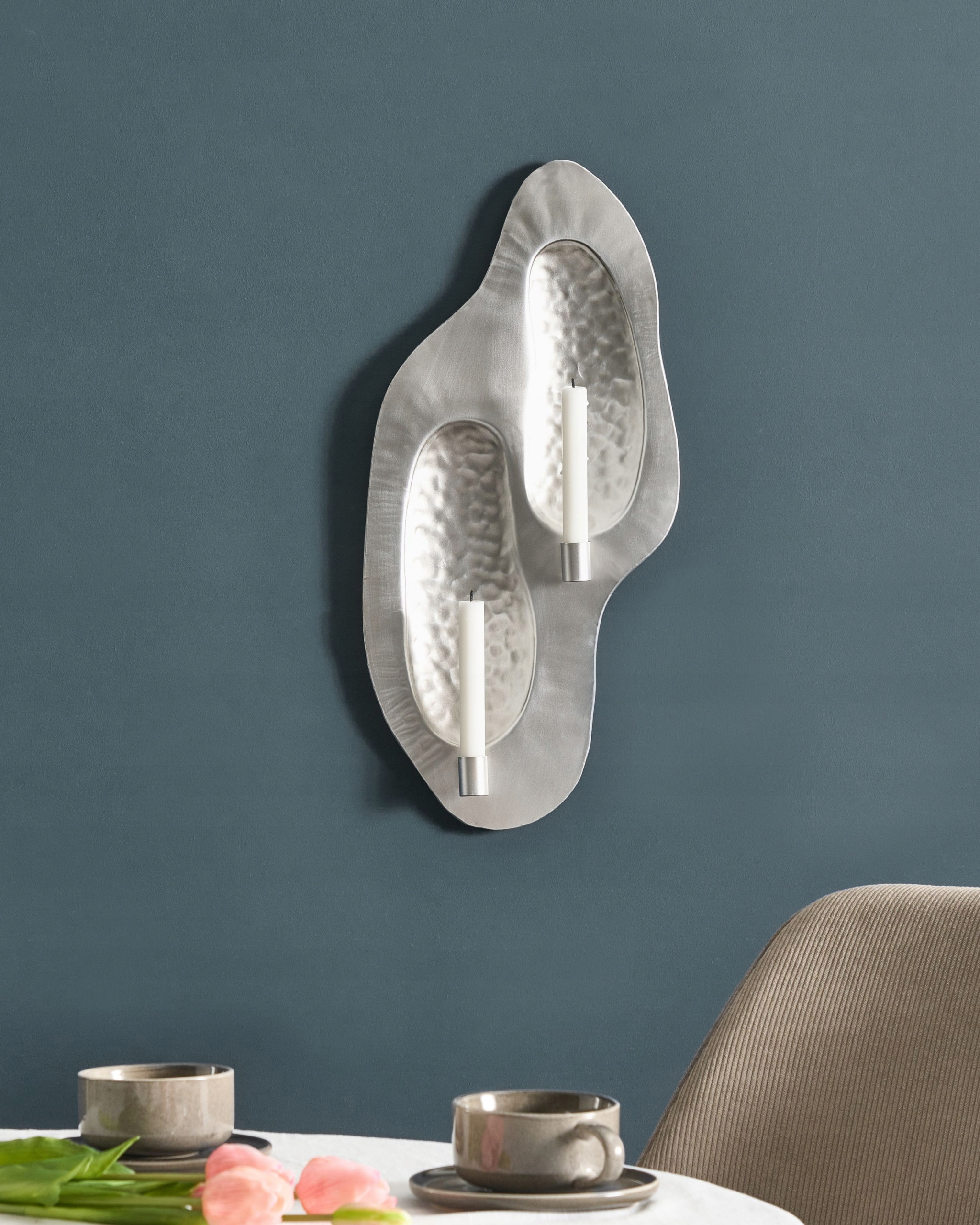 Świecznik wiszący PENICHE Metal 60 cm Srebrny – Elegancja w Twoim wnętrzu