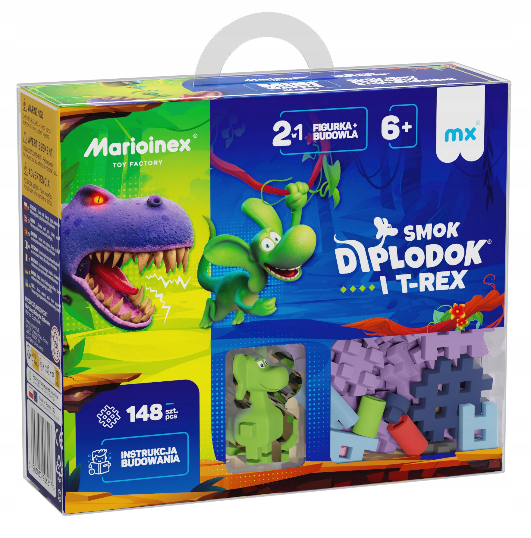 Marioinex Wafle Mini Smok Diplodok i T-Rex – Przygoda w świecie dinozaurów