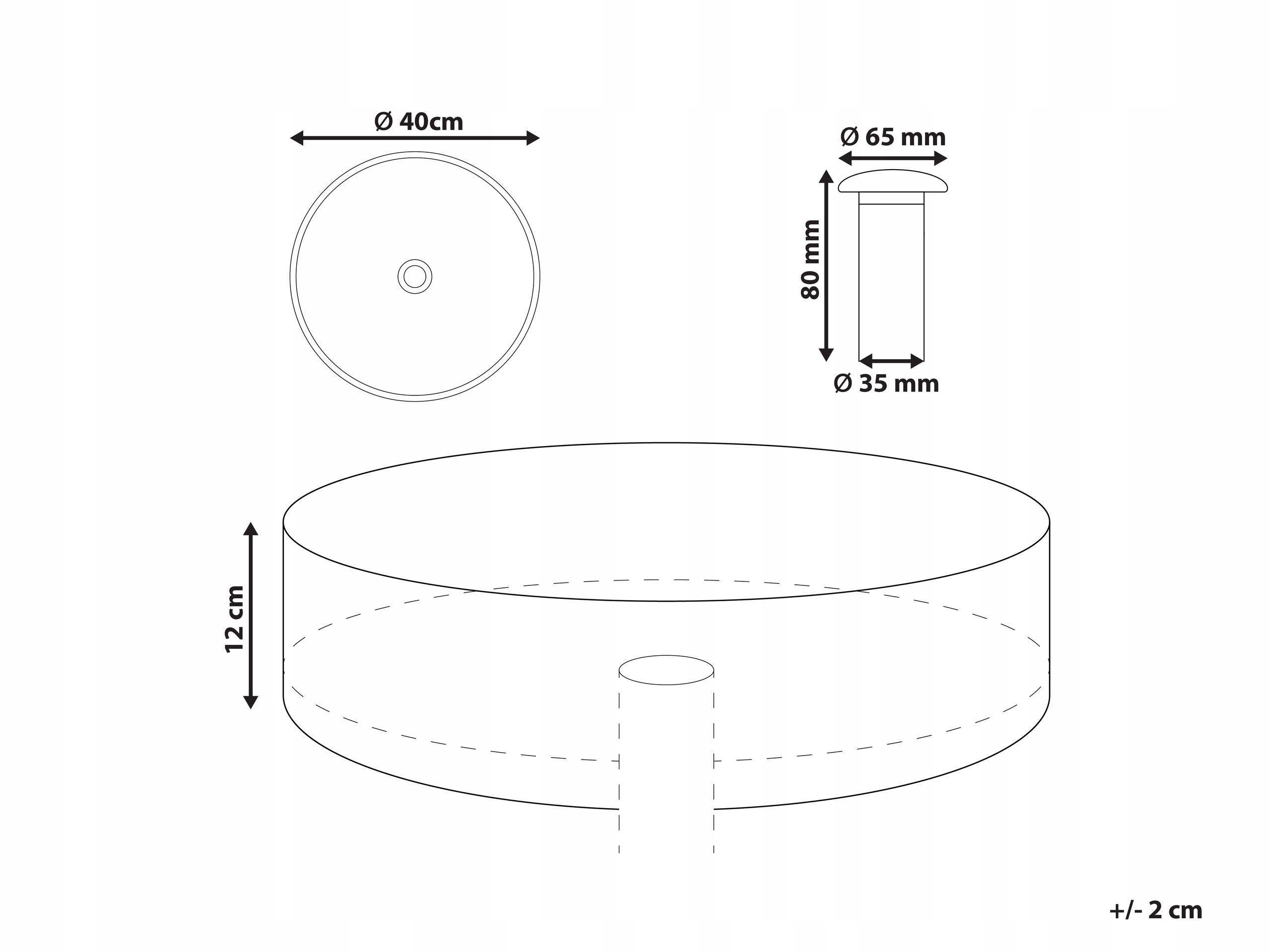 Idealne wymiary – Szerokość 40 cm, głębokość 40 cm, wysokość 12 cm